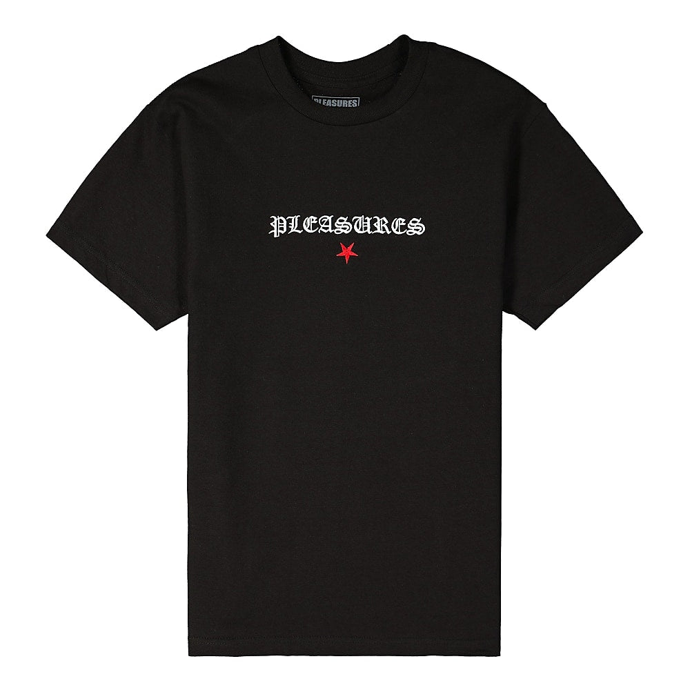 Pleasures Shine Embroidered Tee Black T-Shirts P20SU036 | Overkill