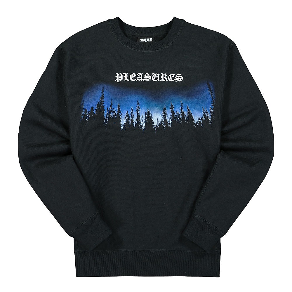Pleasures Forest Premium Crewneck Sweater Black Sweatshirts P20W039 | Overkill