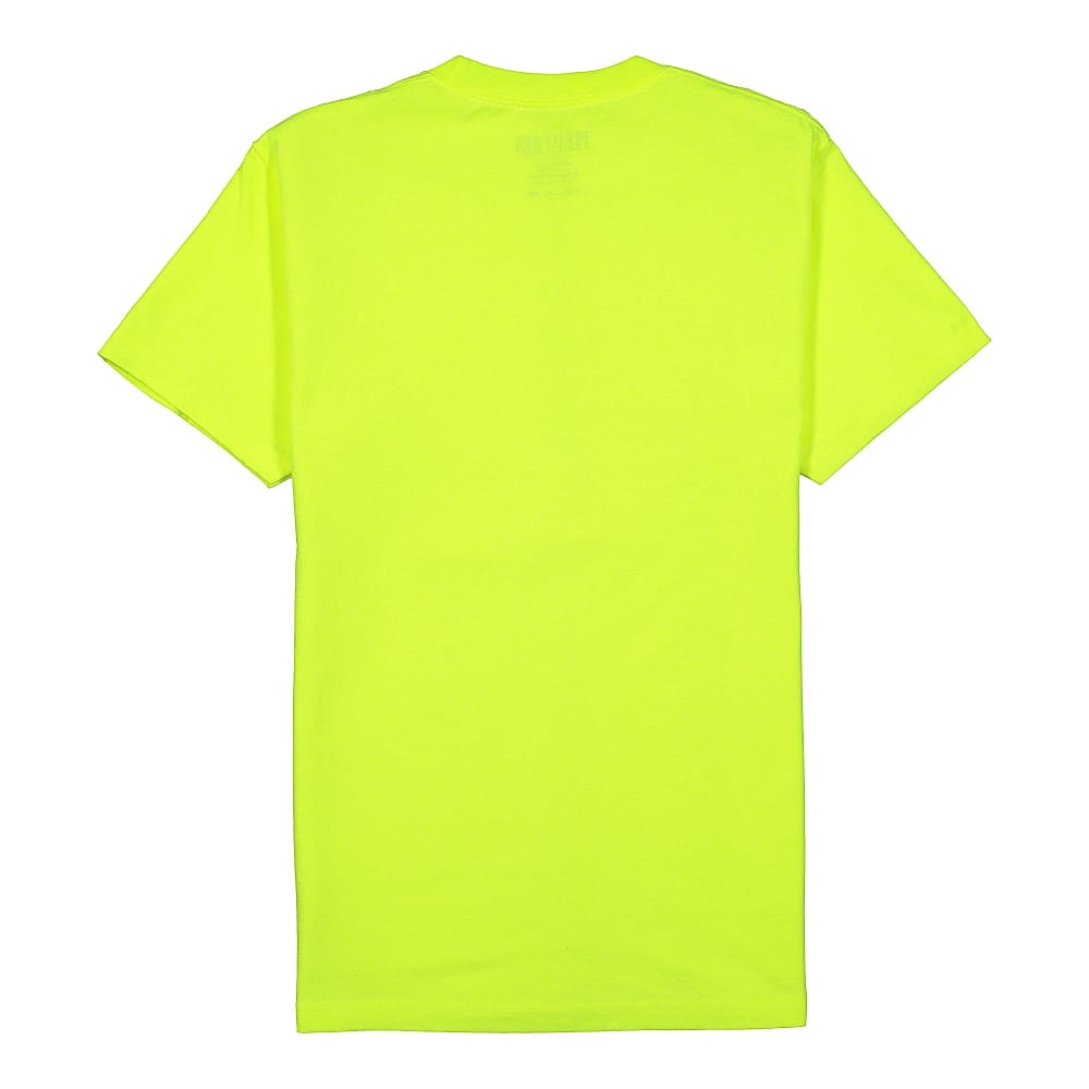 Pleasures Razor Logo T-Shirt Safety Green T-Shirts Material | Overkill