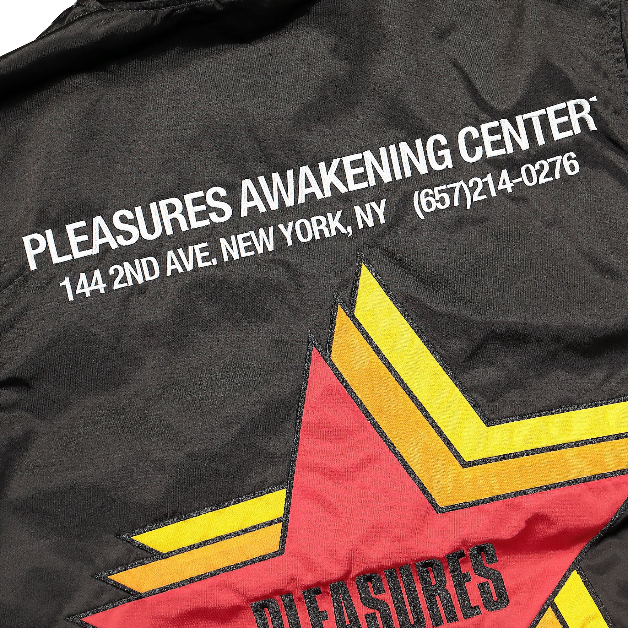 Pleasures Berlin Satin Coaches Jacket Black Parkas Detail view 1 | Overkill