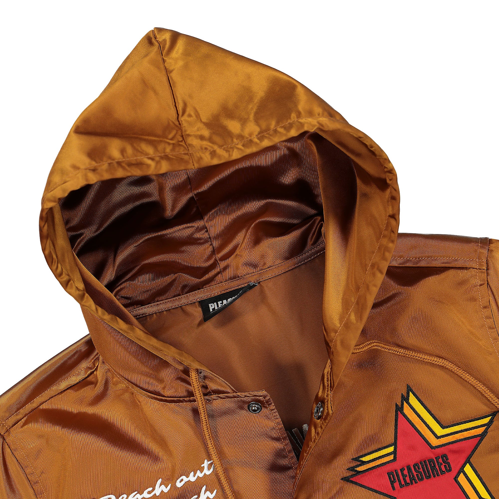 Pleasures Berlin Satin Coaches Jacket Caramel Parkas Material | Overkill