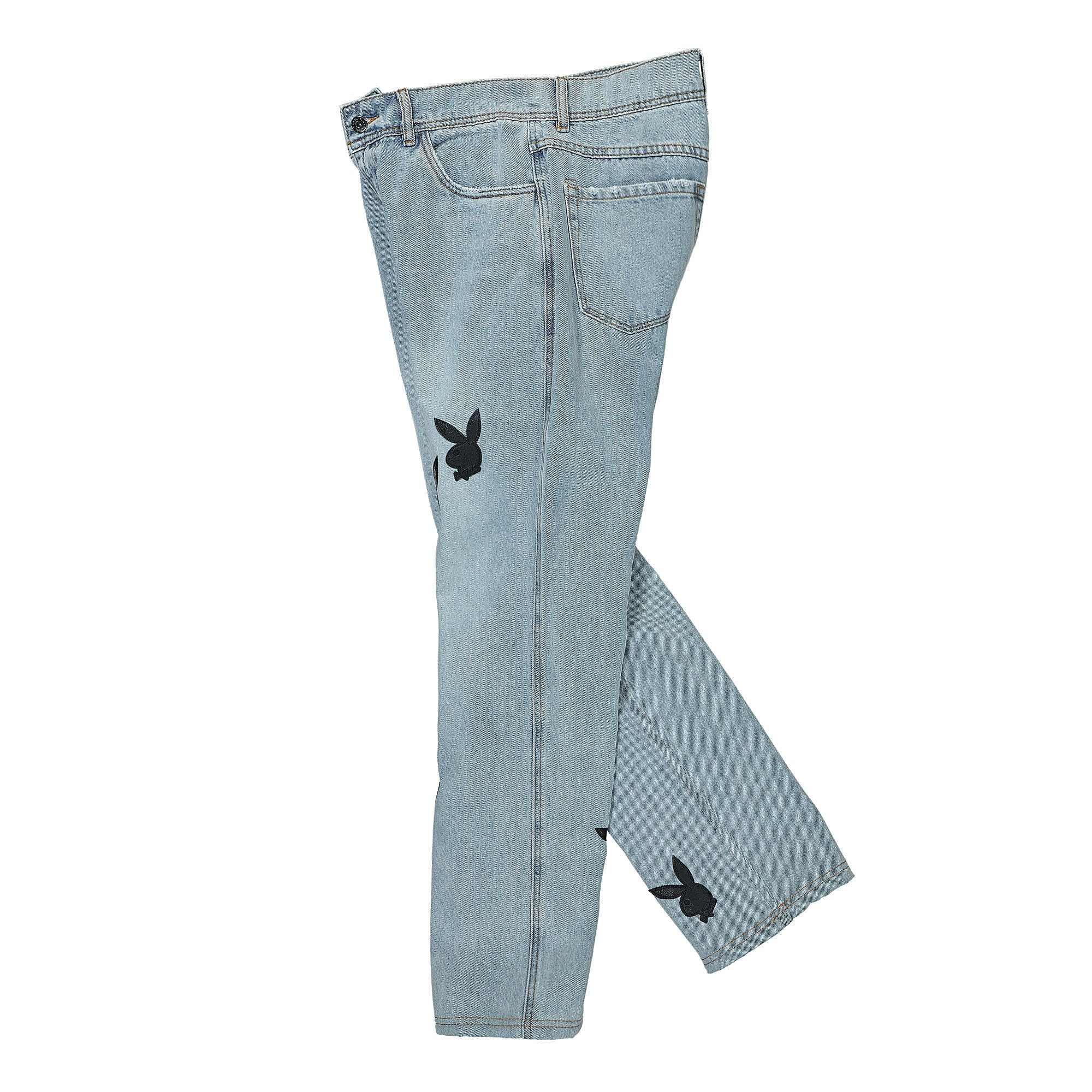Pleasures Bunny Applique Denim Jeans Washed Jeans Close-up | Overkill