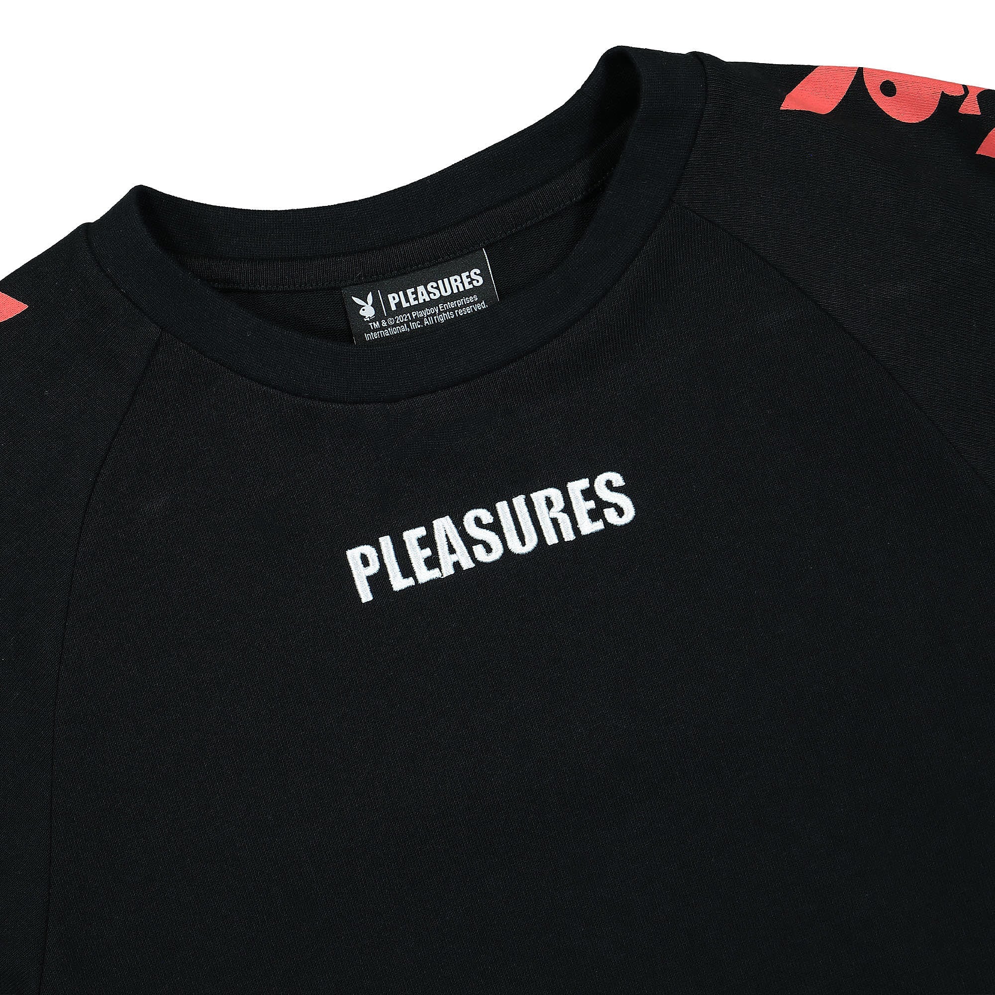 Pleasures Raglan Long Sleeve Black Longsleeves Close-up | Overkill