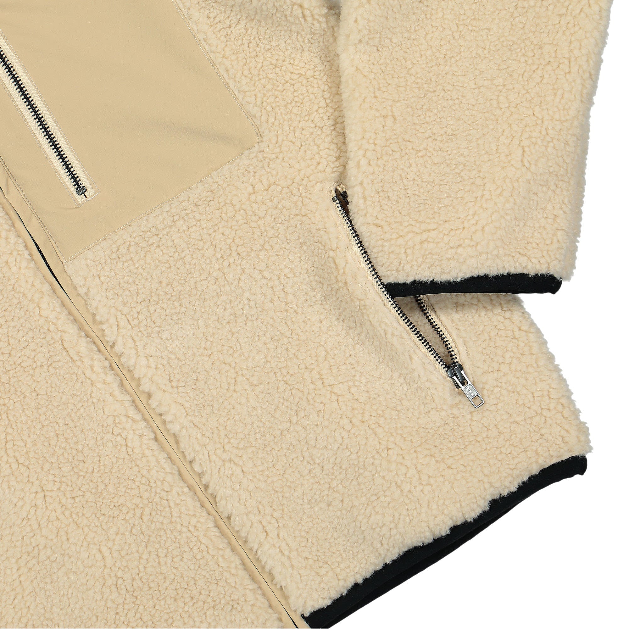 Pleasures Bunny Sherpa Zip Up Jacket Tan Fleece Jackets Detailfoto | Overkill