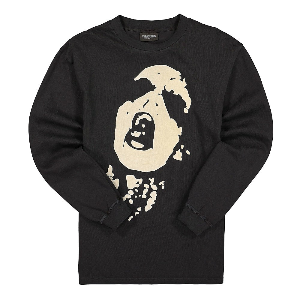 Pleasures Shout Heavyweight Long Sleeve Shirt Black Longsleeves P21SP012 | Overkill