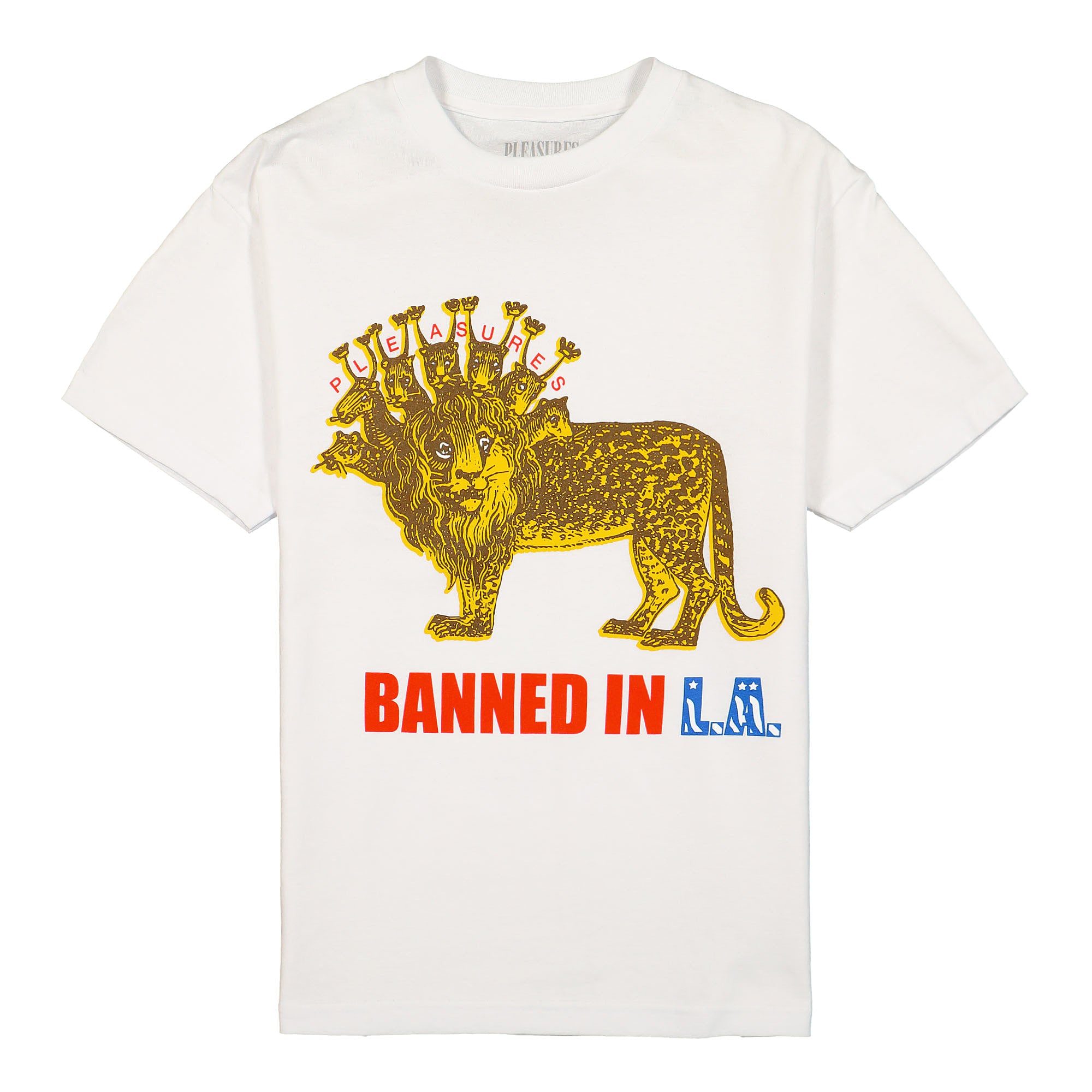 Pleasures Banned T-Shirt White T-Shirts P21SU060 | Overkill