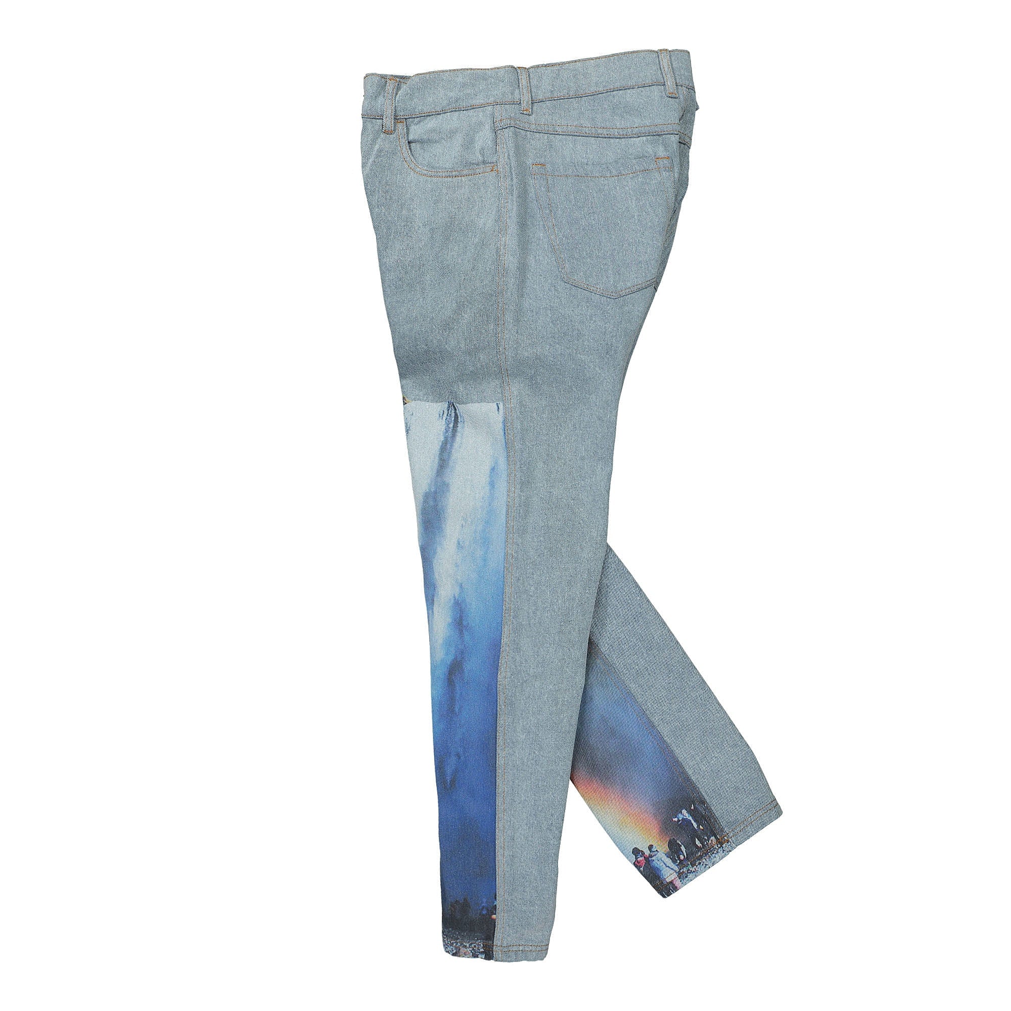 Pleasures Prelude Printed Denim Pant Blue Jeans Close-up | Overkill