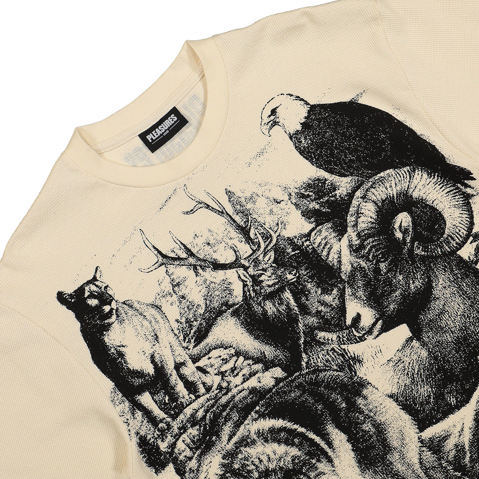 Pleasures Revival Thermal Long Sleeve Natural Longsleeves Close-up | Overkill