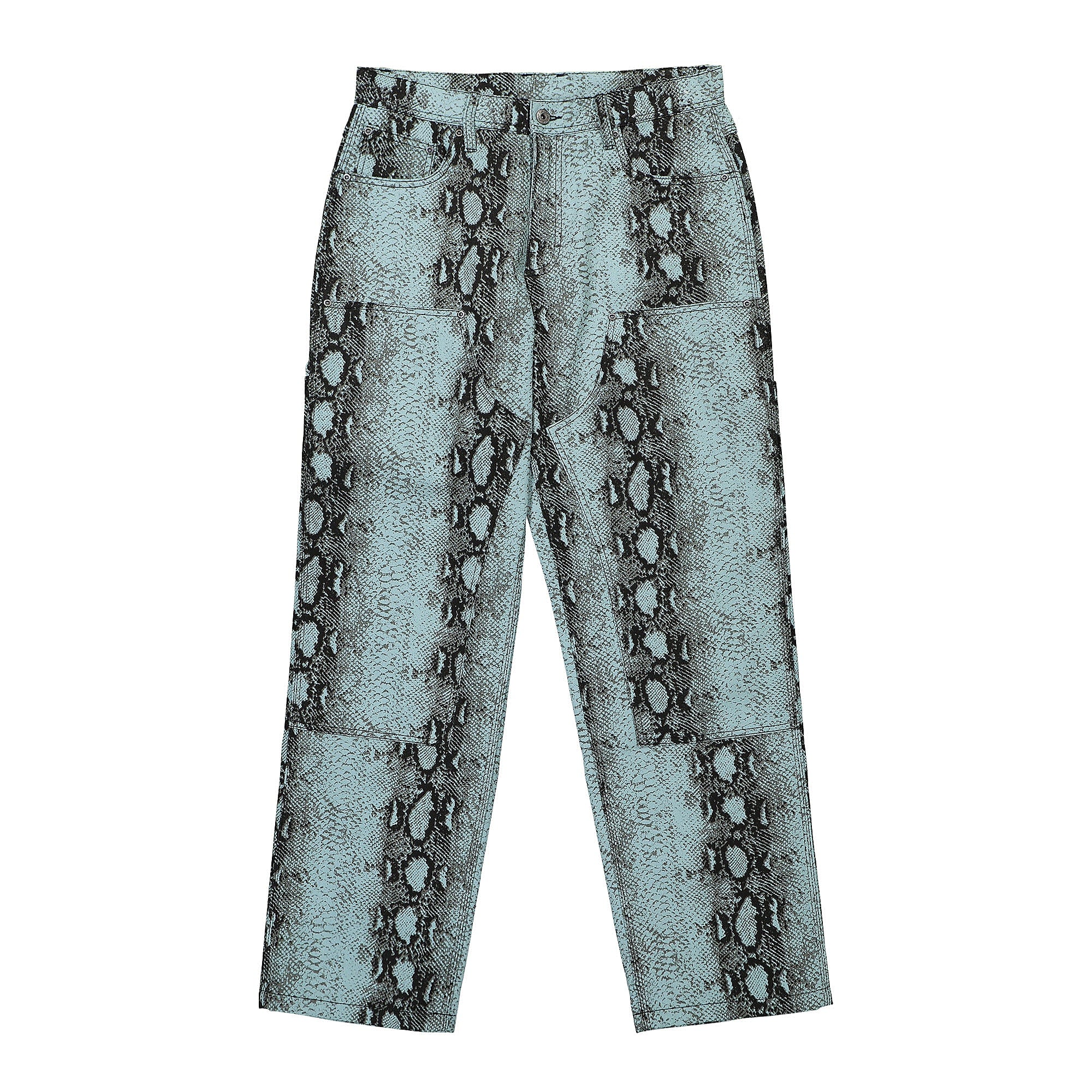 Pleasures Zion Double Knee Work Pant Blue Jeans P22F035 | Overkill