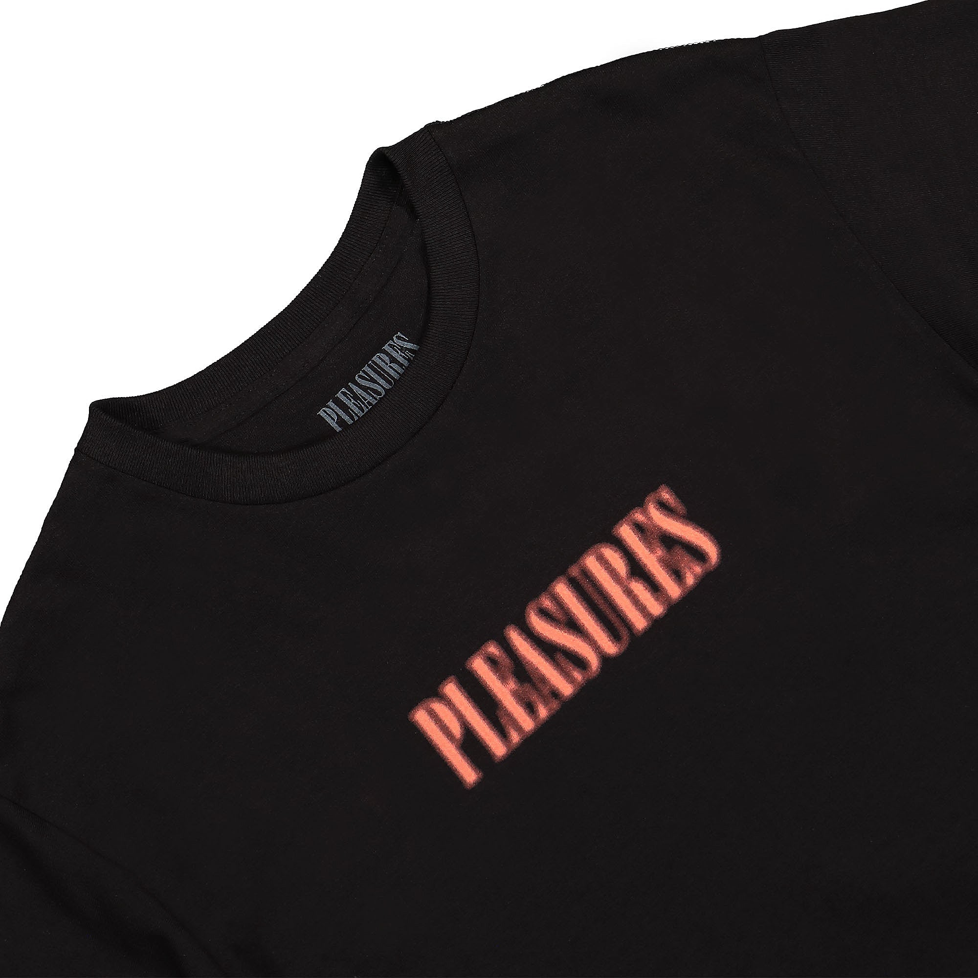 Pleasures Blurry T-Shirt Black T-Shirts Close-up | Overkill
