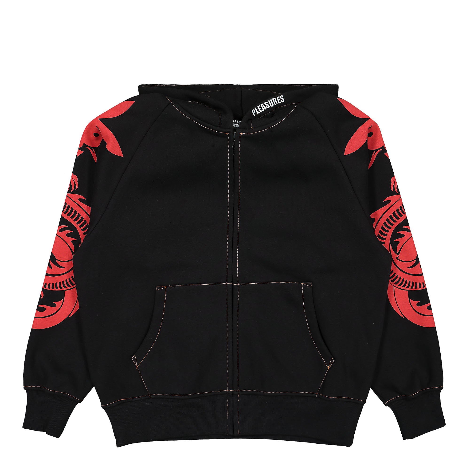 Pleasures Tails Zip Hoody Black Hoodies P22PB027 | Overkill