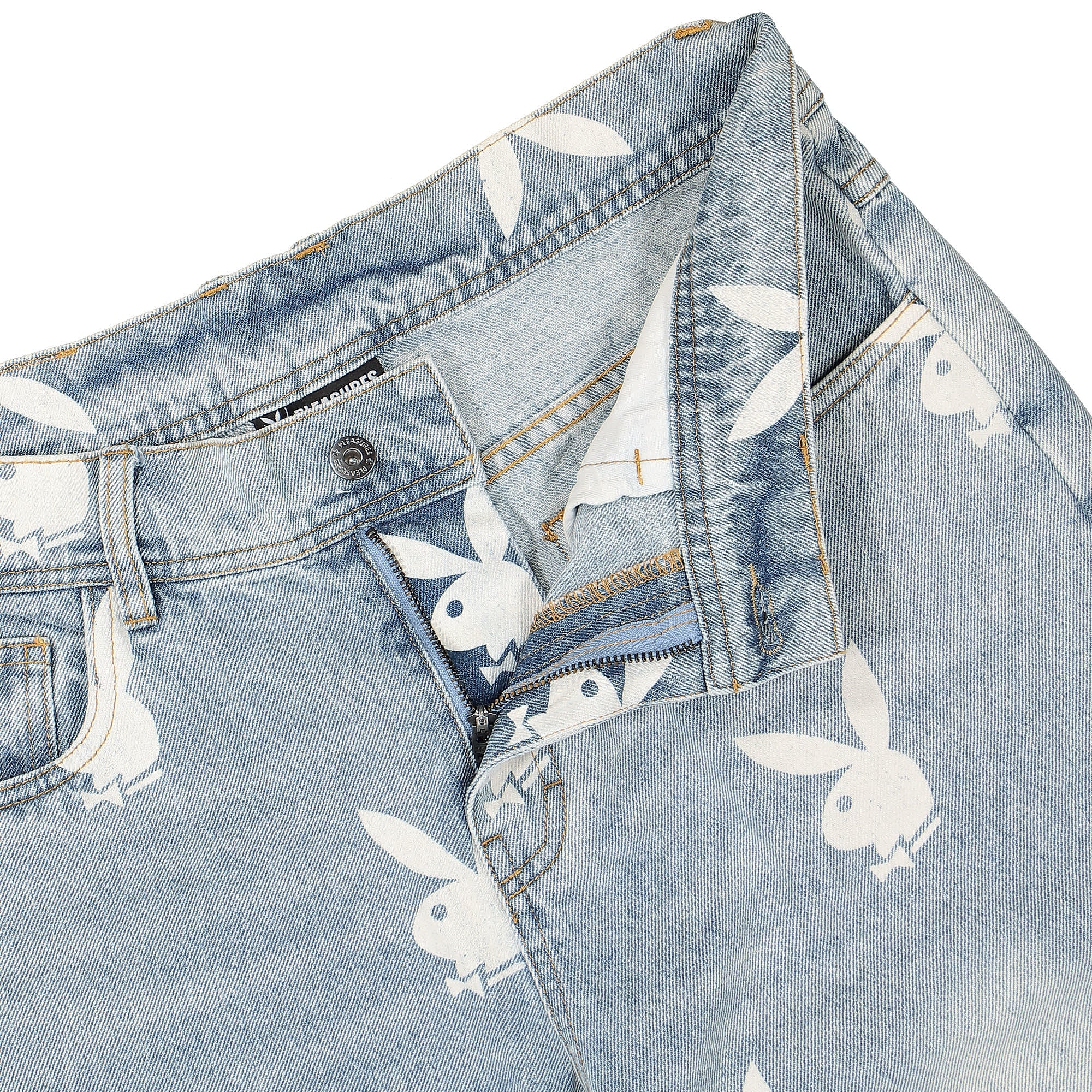 Pleasures Playboy x Pleasures Scatter Denim Blue Jeans Detailfoto | Overkill