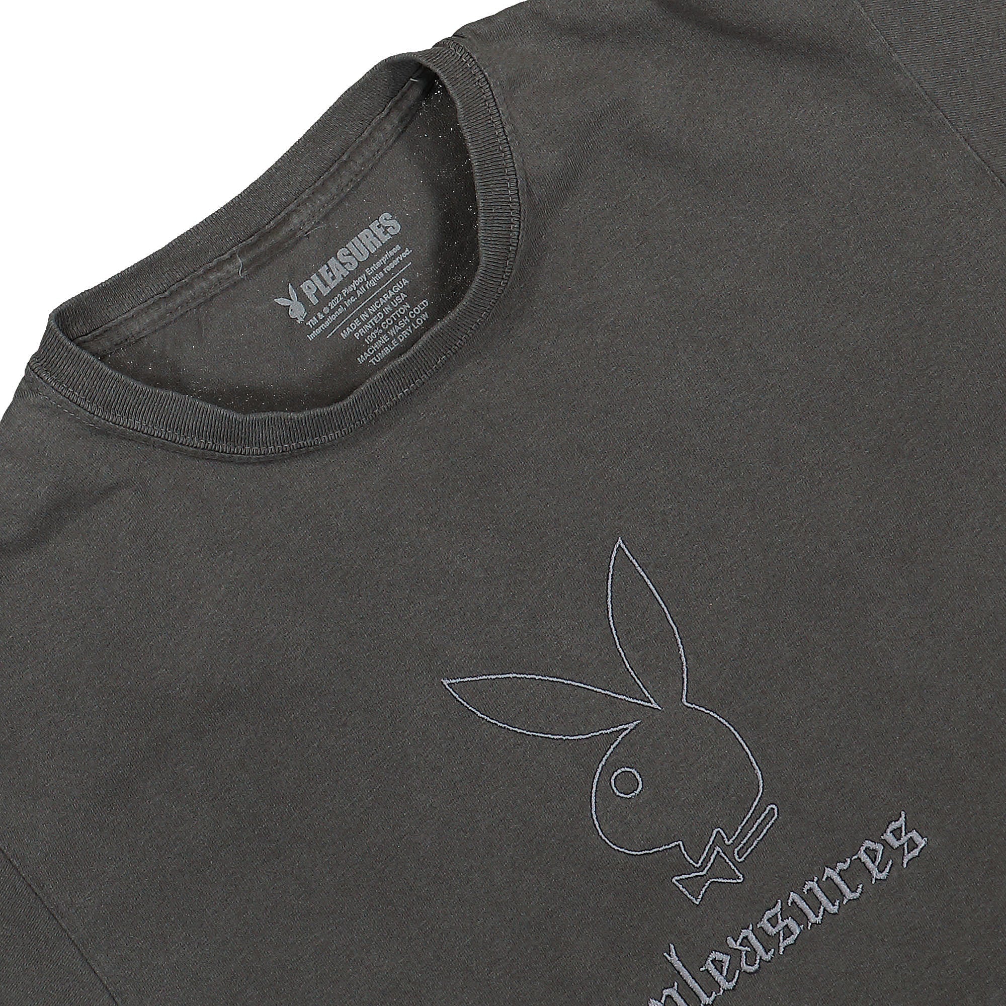 Pleasures Entertainment Pigment Dye T-Shirt Black T-Shirts Close-up | Overkill