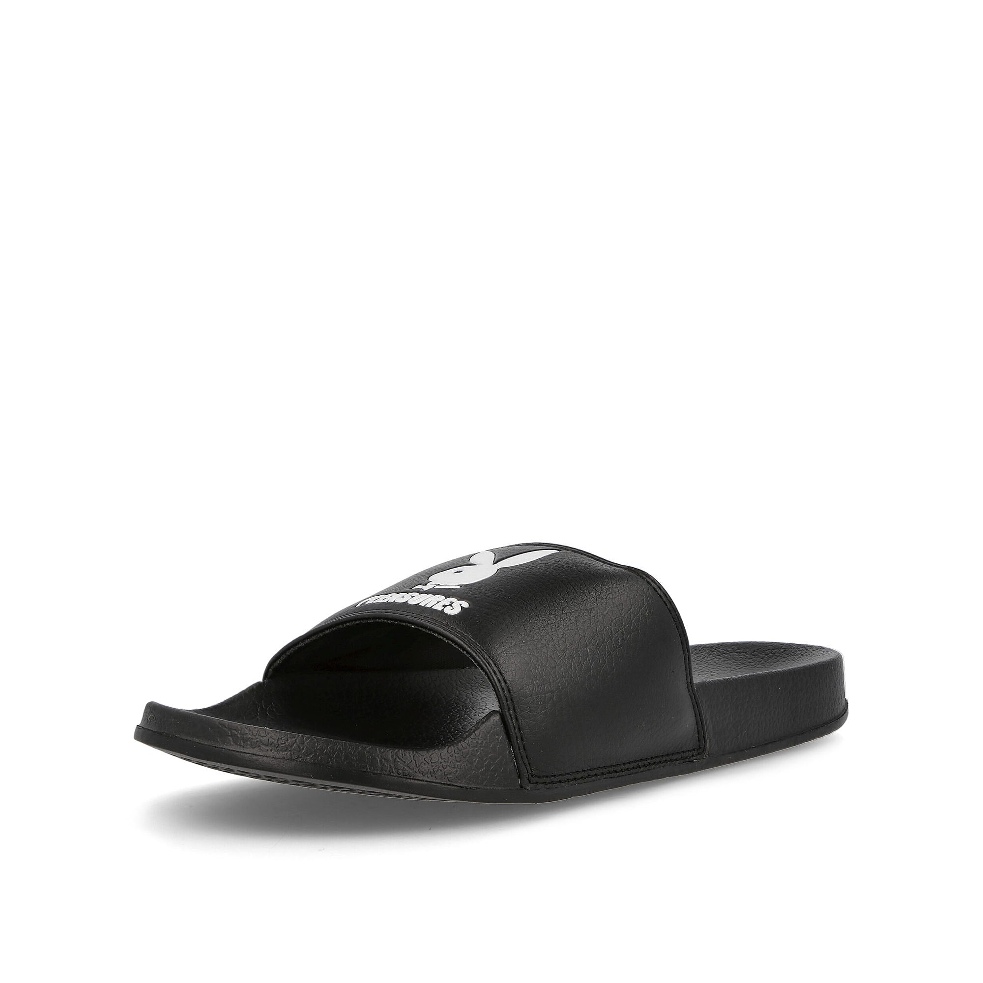 Pleasures Playboy Slides Black Sandals & Slippers Close Up | Overkill