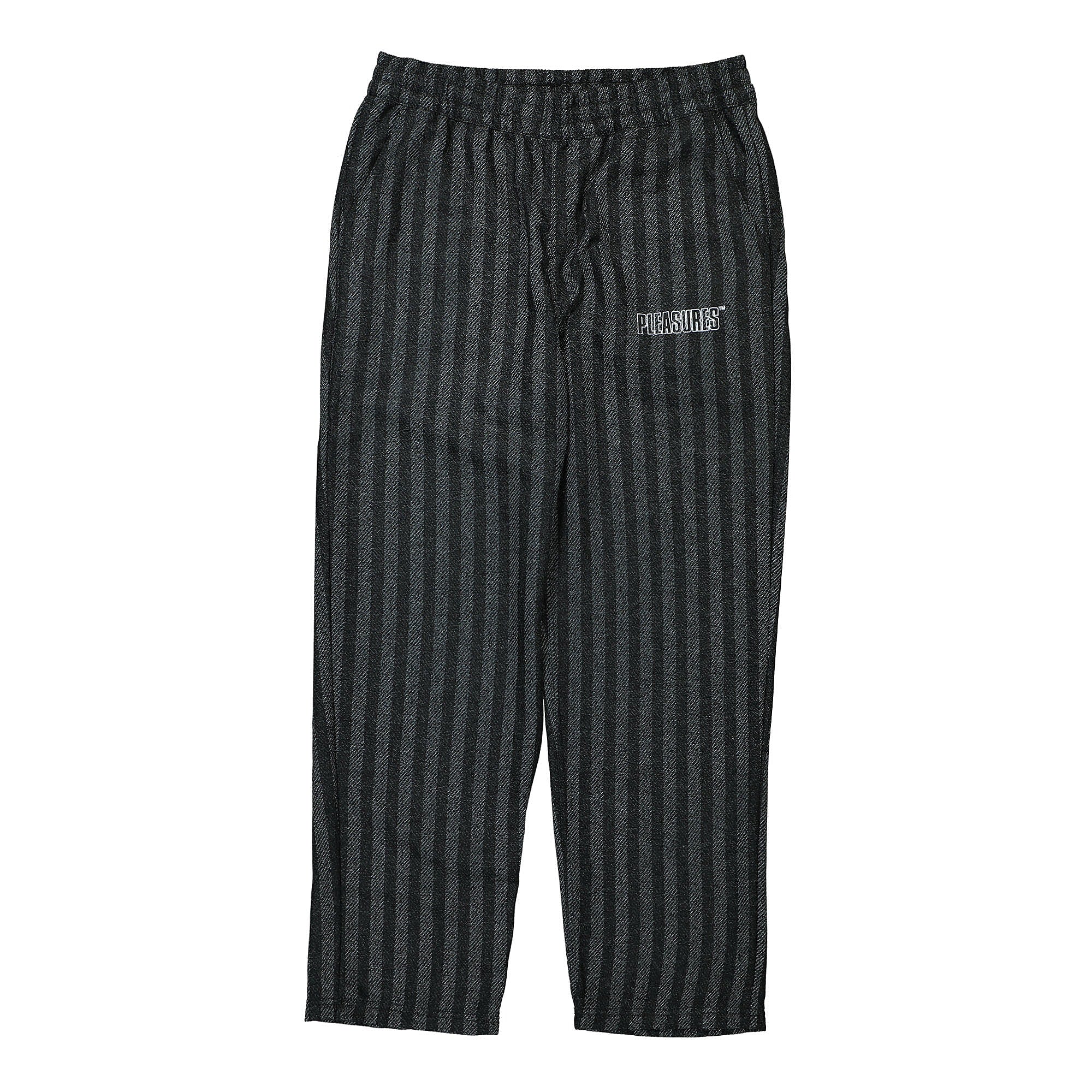 Pleasures Control Striped Easy Pant Black Sweat & Track Pants P22SP008 | Overkill