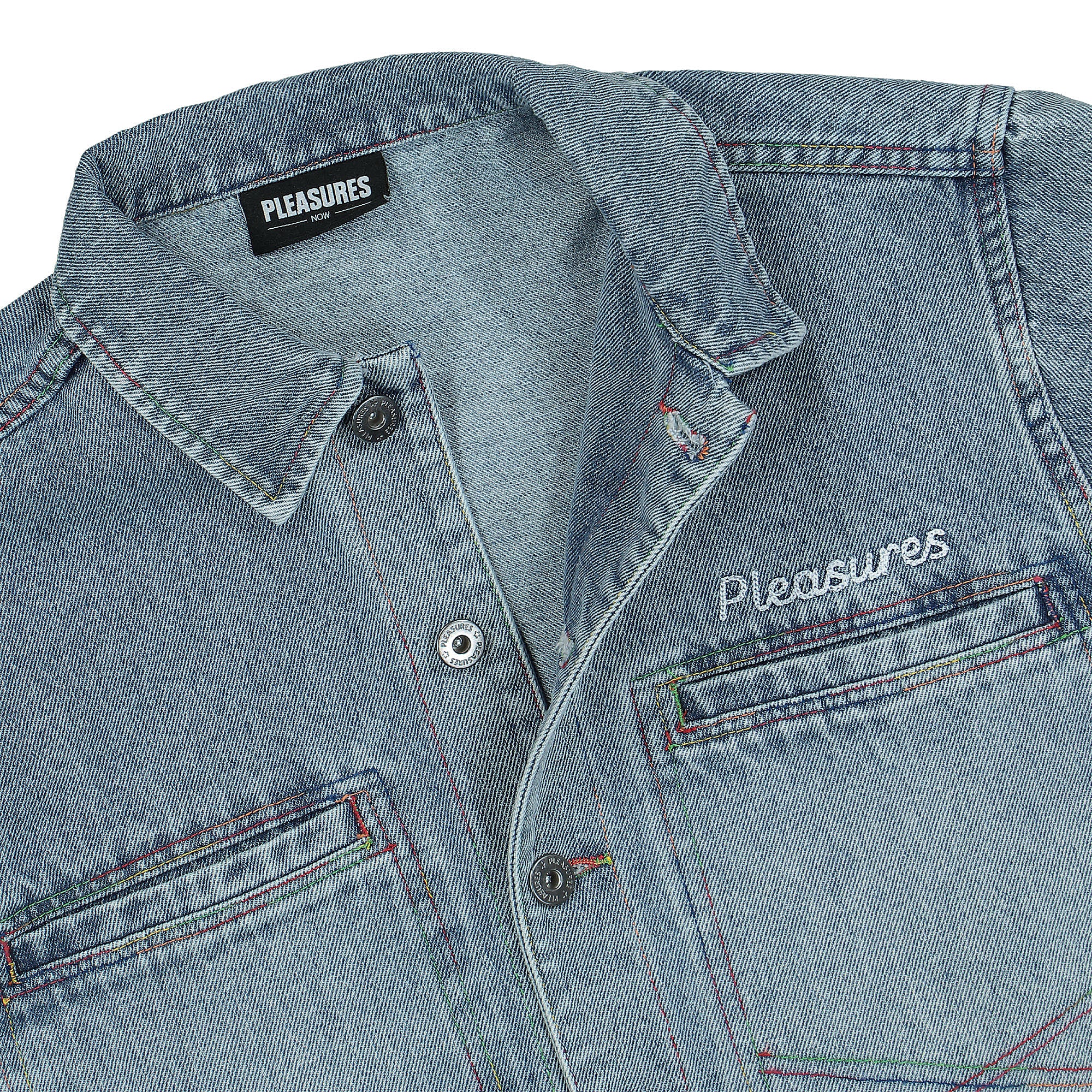 Pleasures Mentor Denim Work Jacket Blue Jackets Material | Overkill