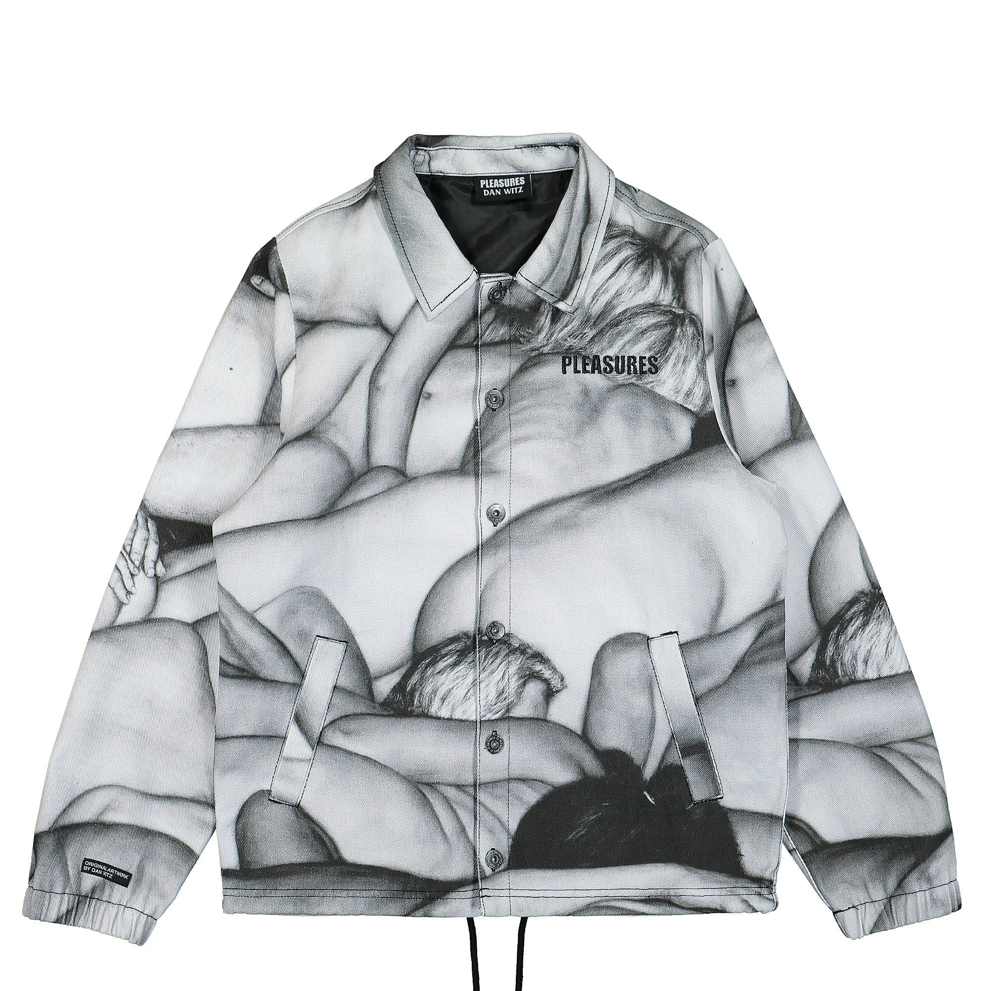 Pleasures Orgy Denim Coaches Jacket Grey Jackets P22SU026 | Overkill