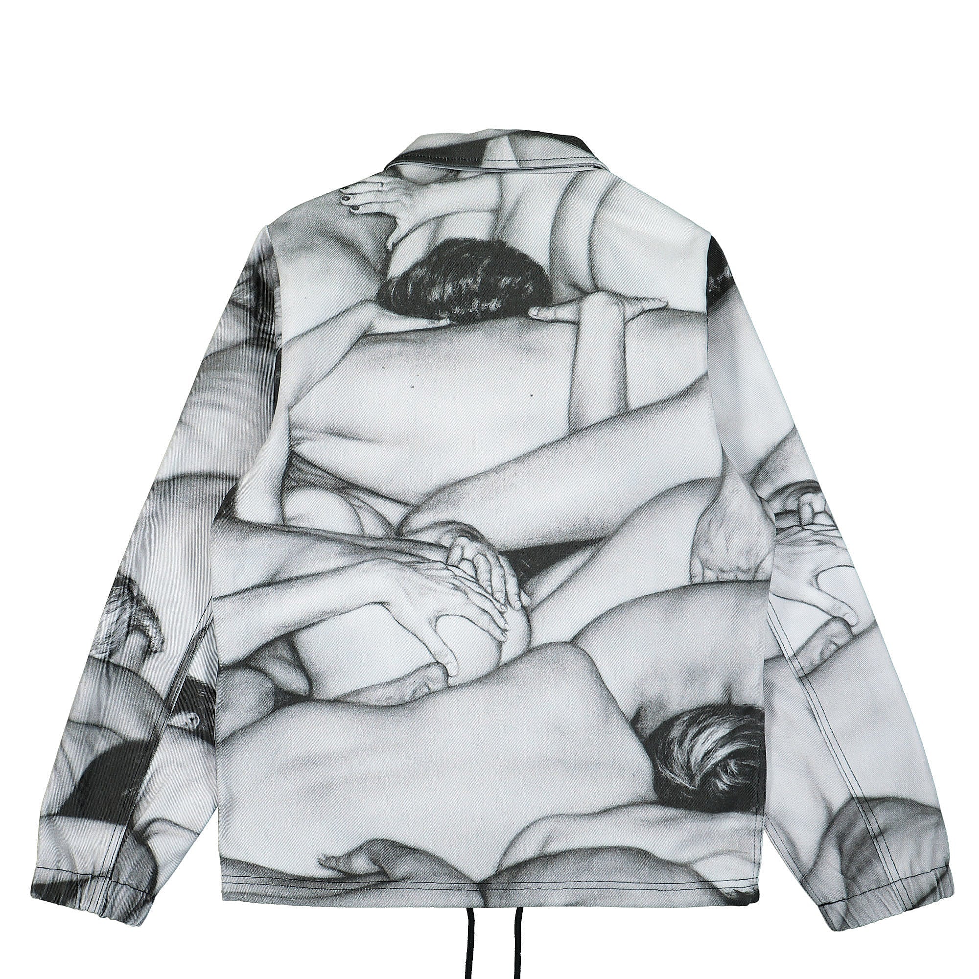 Pleasures Orgy Denim Coaches Jacket Grey Jackets Close-up | Overkill