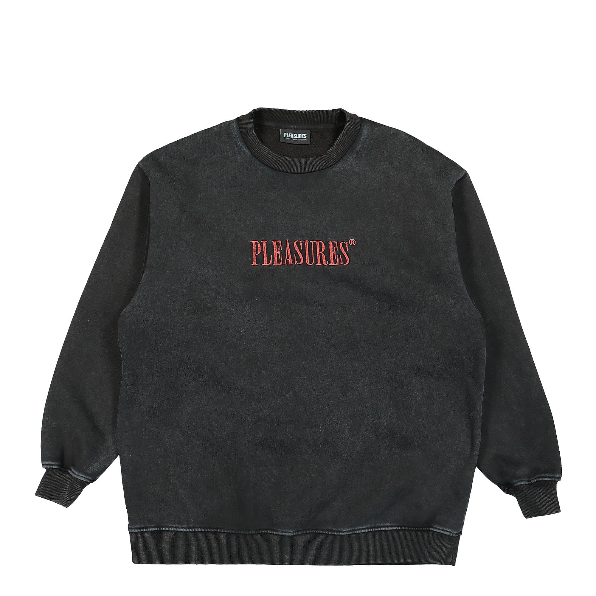 Pleasures Sour Washed Crewneck Black Sweatshirts P22SU029 | Overkill