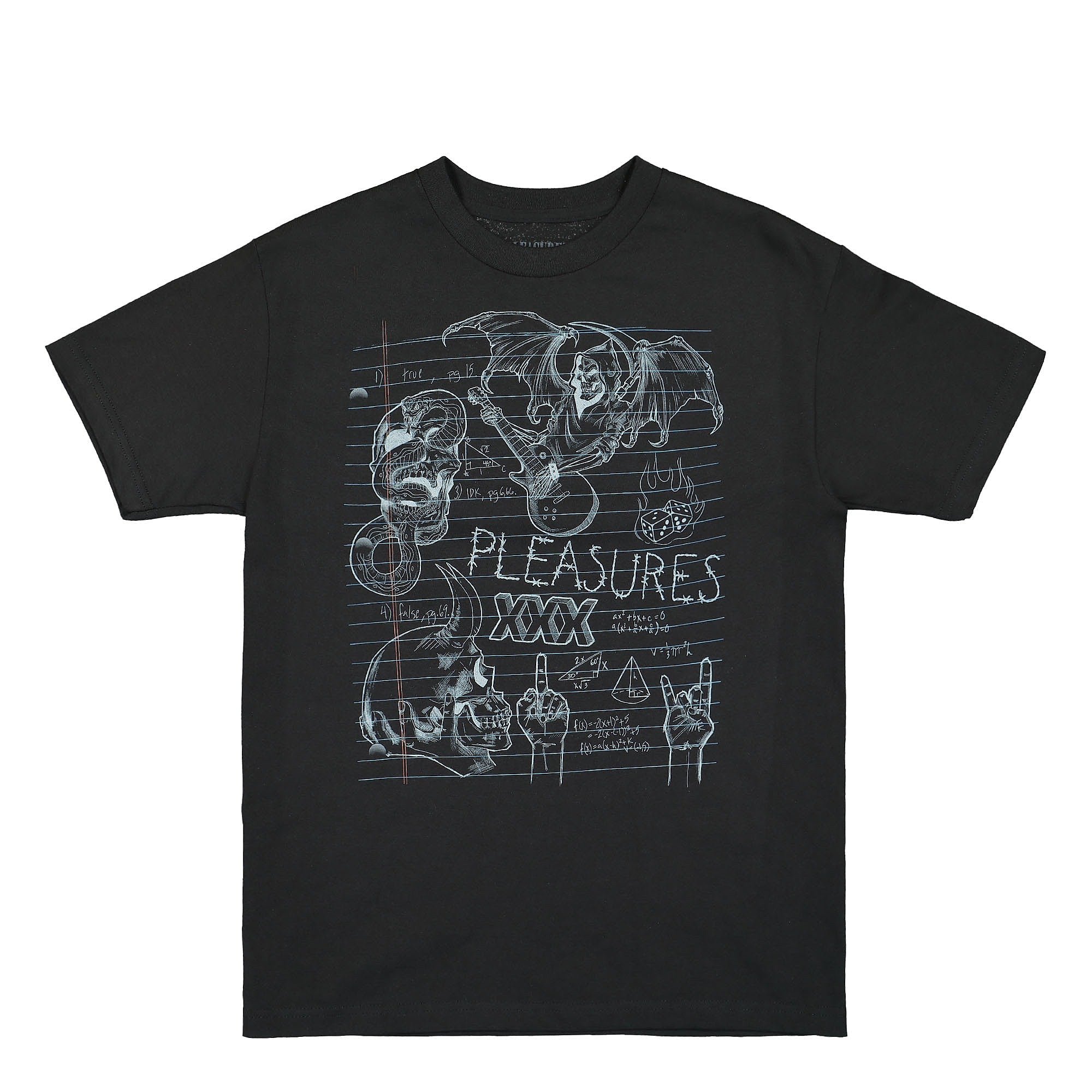 Pleasures Homework T-Shirt Black T-Shirts P22SU042 | Overkill