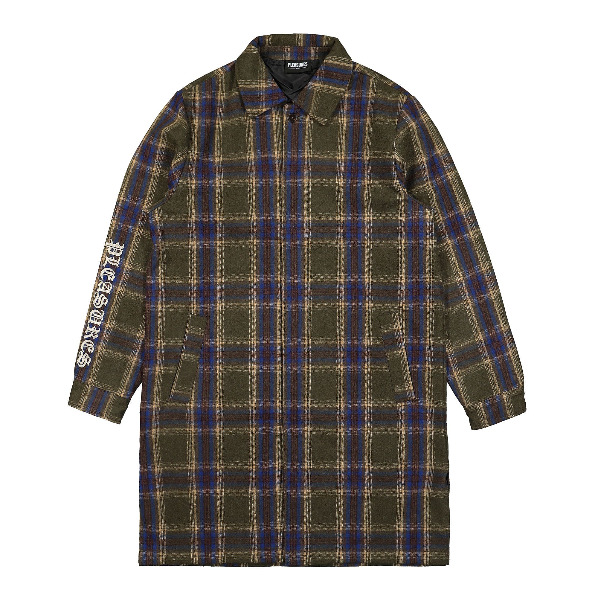 Pleasures Soul Plaid Trench Green Coats P22W028 | Overkill