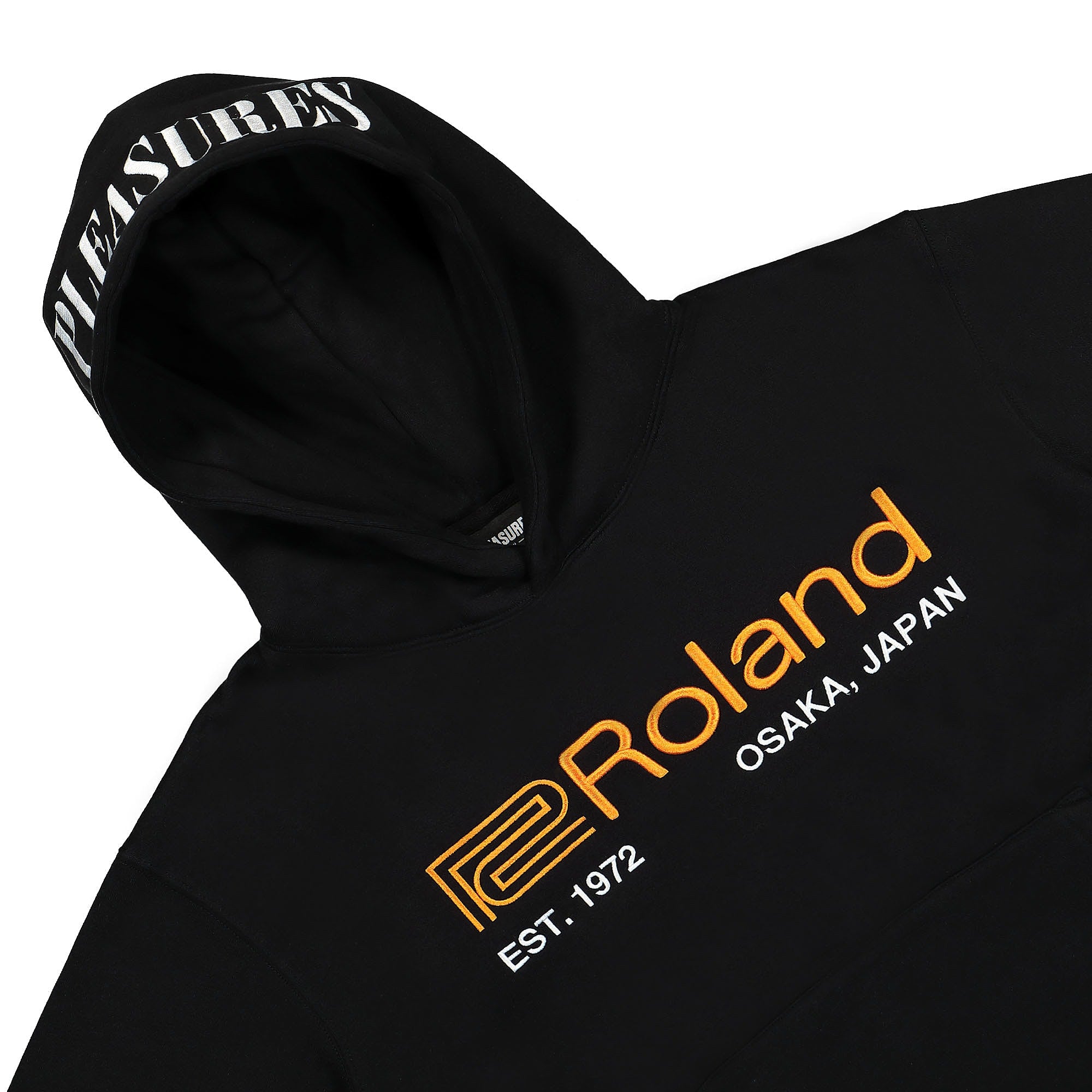 Pleasures Roland x Pleasures Hoody Black Hoodies Close-up | Overkill