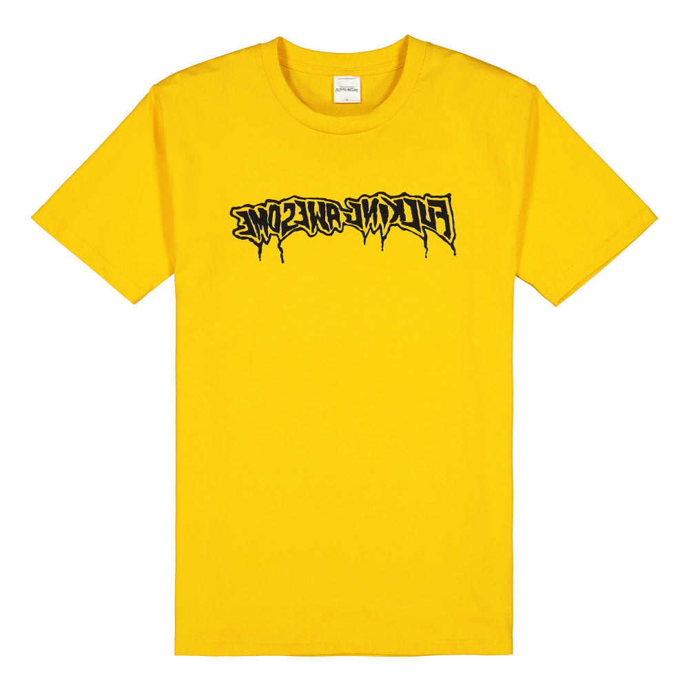 Fucking Awesome drip stamp tee Gold T-Shirts | Overkill