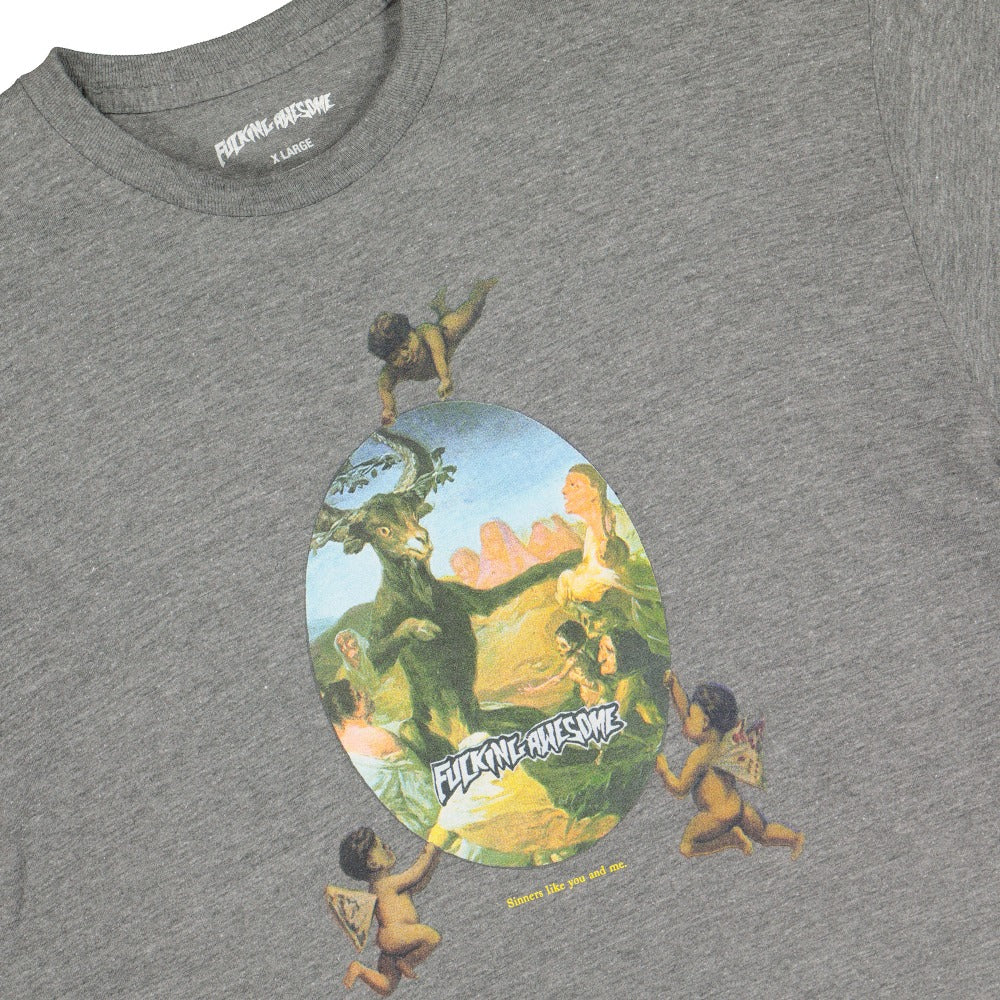 Fucking Awesome sinners longsleeve tee Grey Heather Longsleeves Close-up | Overkill