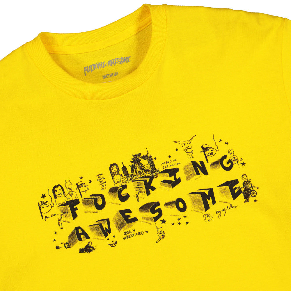 Fucking Awesome block letters tee Daisy T-Shirts Close-up | Overkill