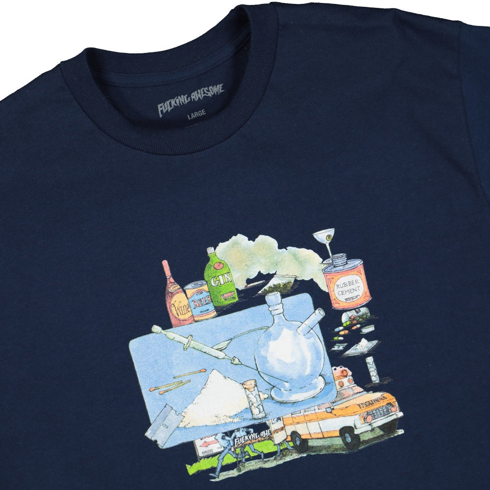 Fucking Awesome ambulance tee Navy T-Shirts Close-up | Overkill