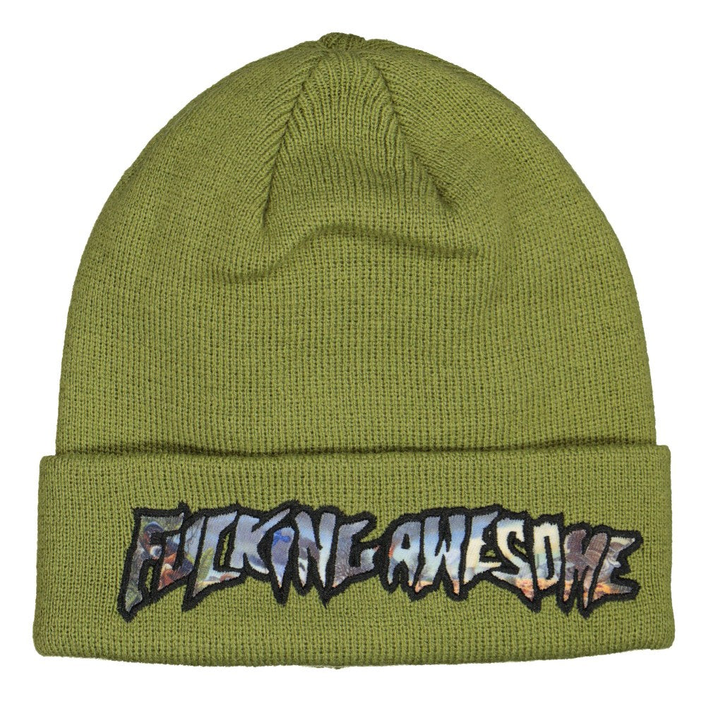 Fucking Awesome extinction beanie Olive Beanies P703148-008 | Overkill
