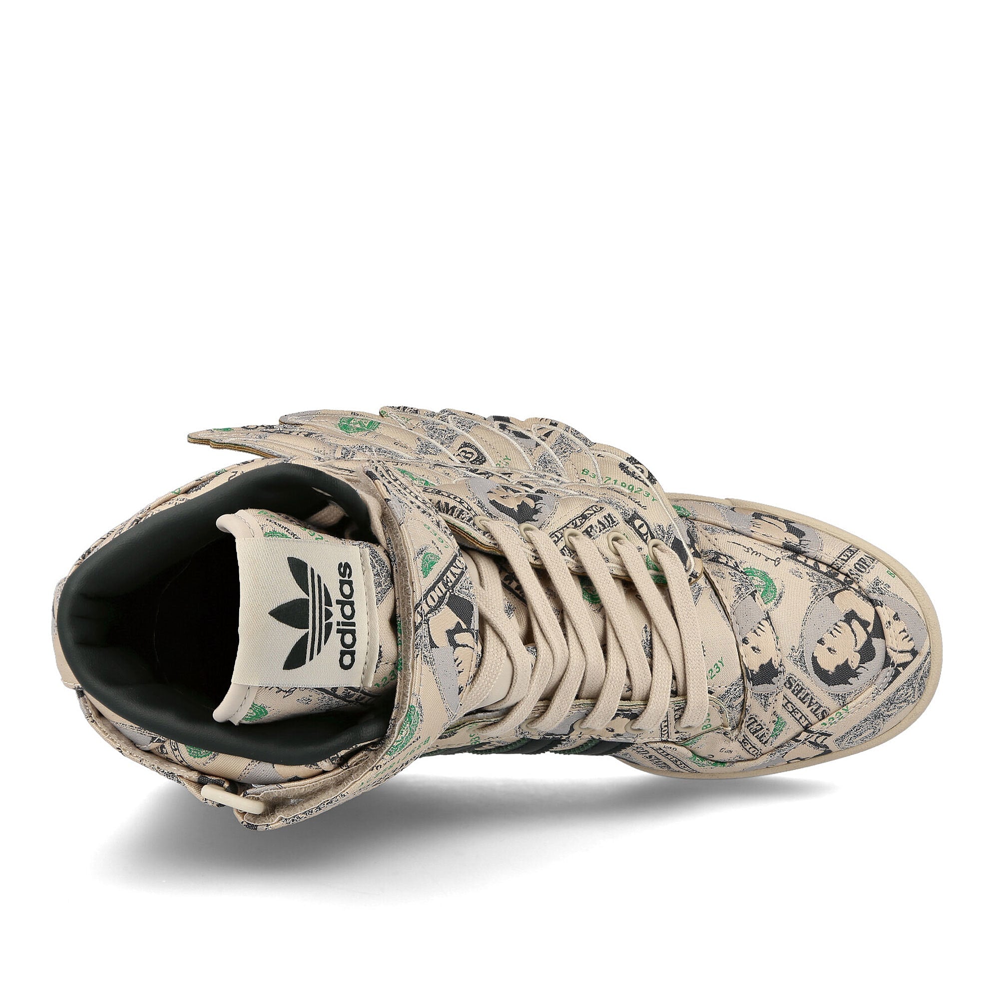 adidas Jeremy Scott x adidas Forum Wings 1.0 Money Clear Brown / Green Night F17 / Clear Brown Detail view 1 | Overkill