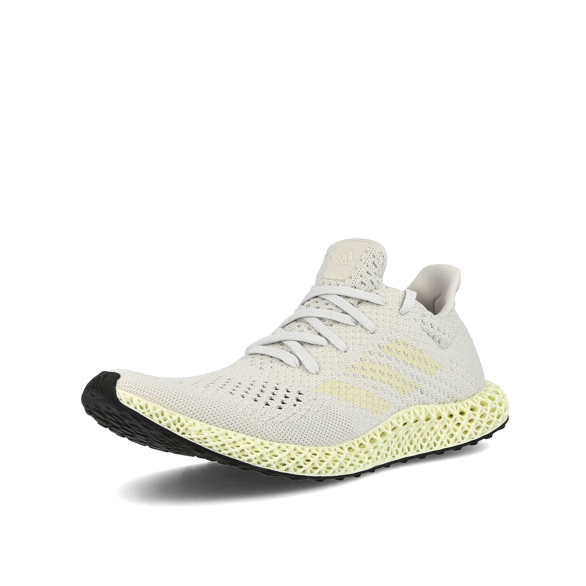 adidas 4d futurecraft Crystal White-Chalk White-Core Black Low Top Sneakers Close Up | Overkill