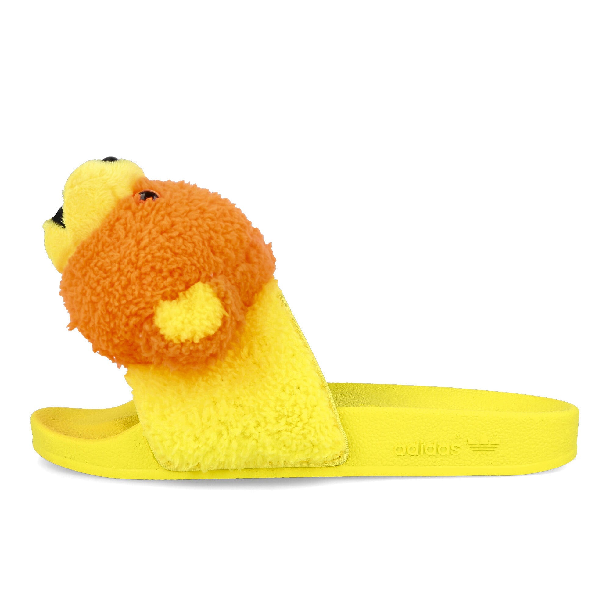 adidas Jeremy Scott x adidas Adilette Teddy Solar Orange / Bright Yellow / Core Black Q46582 | Overkill