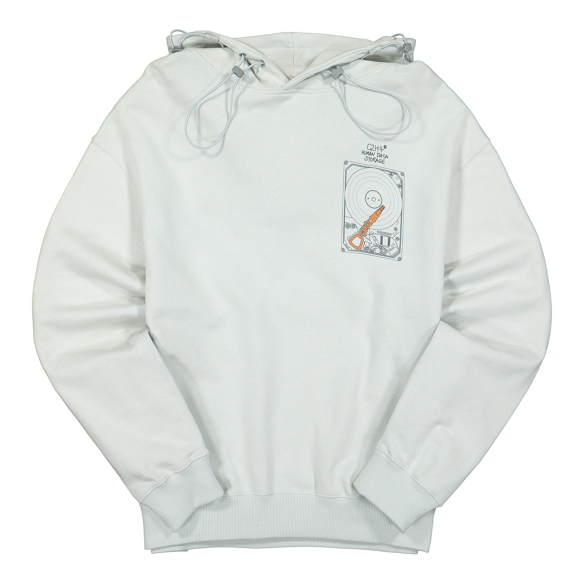 C2H4 human data storage blueprint hoodie Light Gray Hoodies R000-025 | Overkill