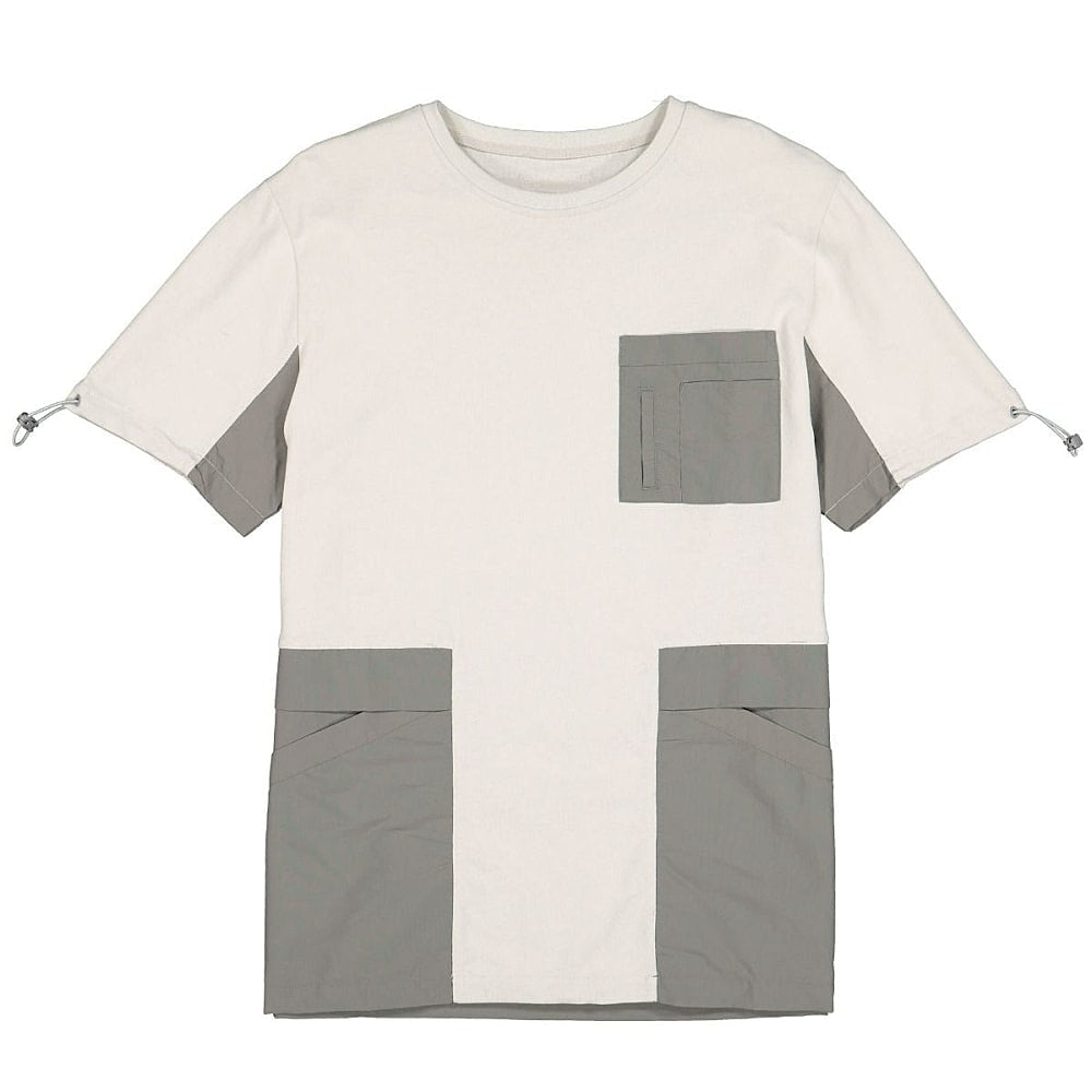 C2H4 panelled pockets t-shirt White T-Shirts R000-062 | Overkill