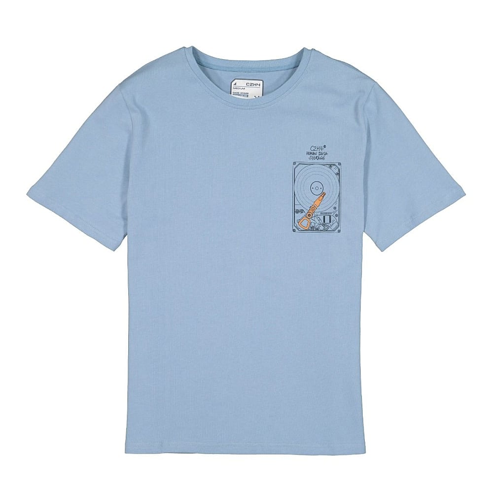 C2H4 human data storage blueprint t-shirt Misty Blue T-Shirts R000-073 | Overkill