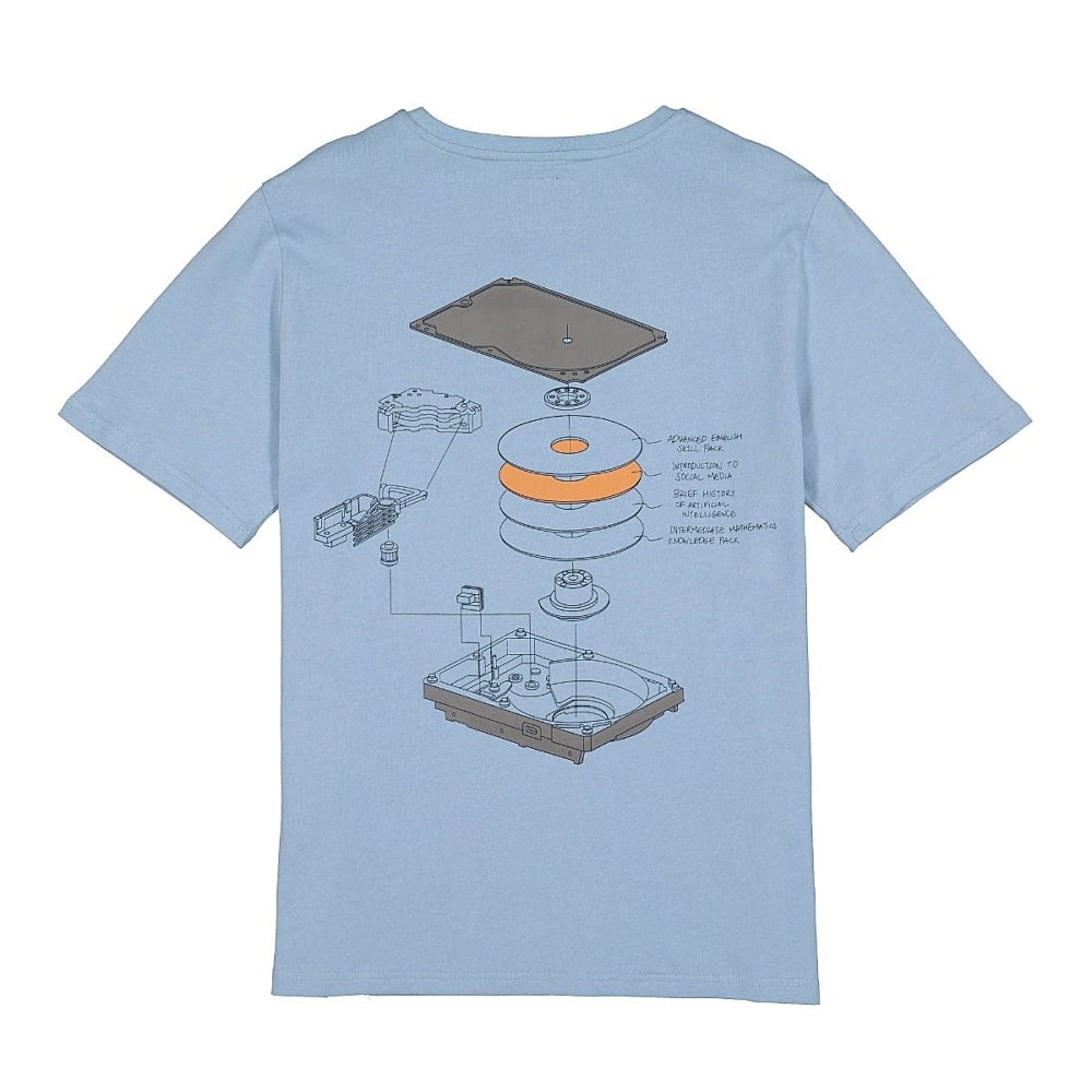 C2H4 human data storage blueprint t-shirt Misty Blue T-Shirts Material | Overkill