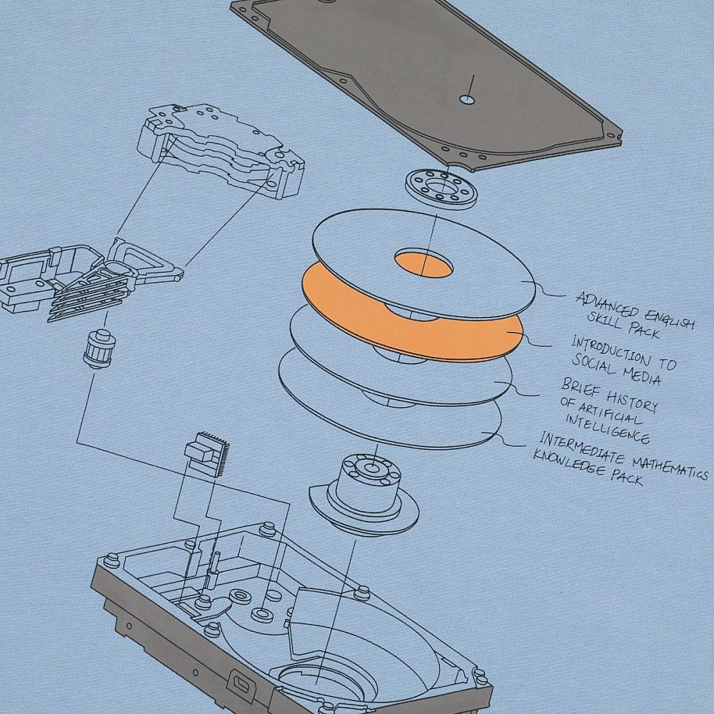 C2H4 human data storage blueprint t-shirt Misty Blue T-Shirts Detailfoto | Overkill