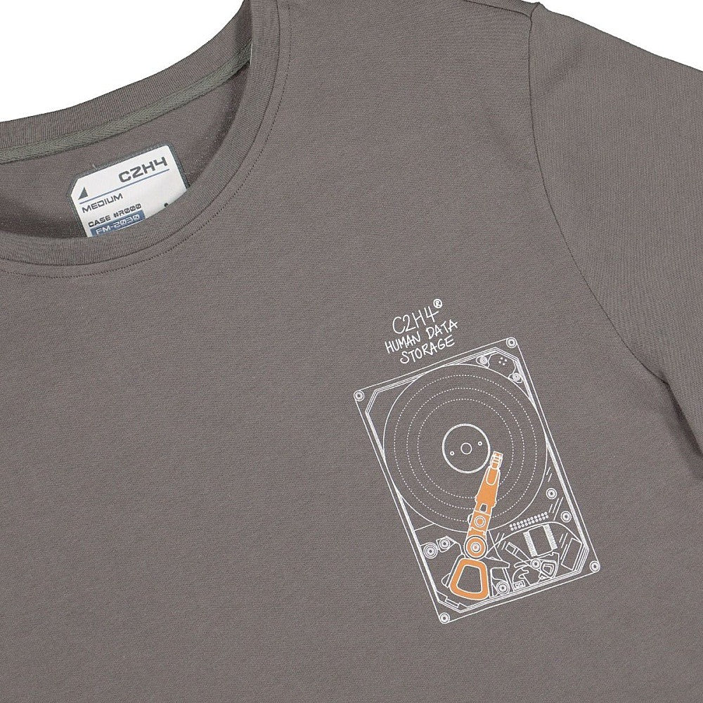 C2H4 human data storage blueprint t-shirt Slate Gray T-Shirts Close-up | Overkill