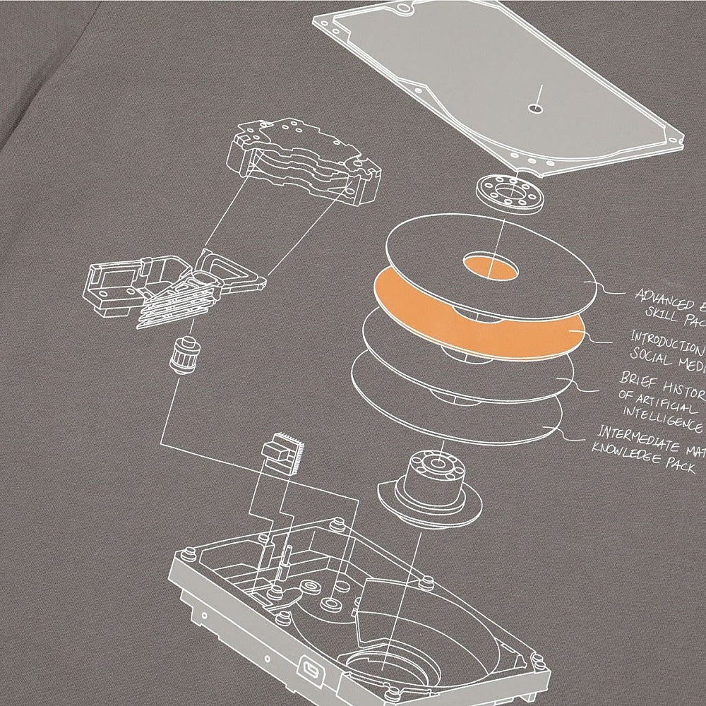 C2H4 human data storage blueprint t-shirt Slate Gray T-Shirts Detailfoto | Overkill