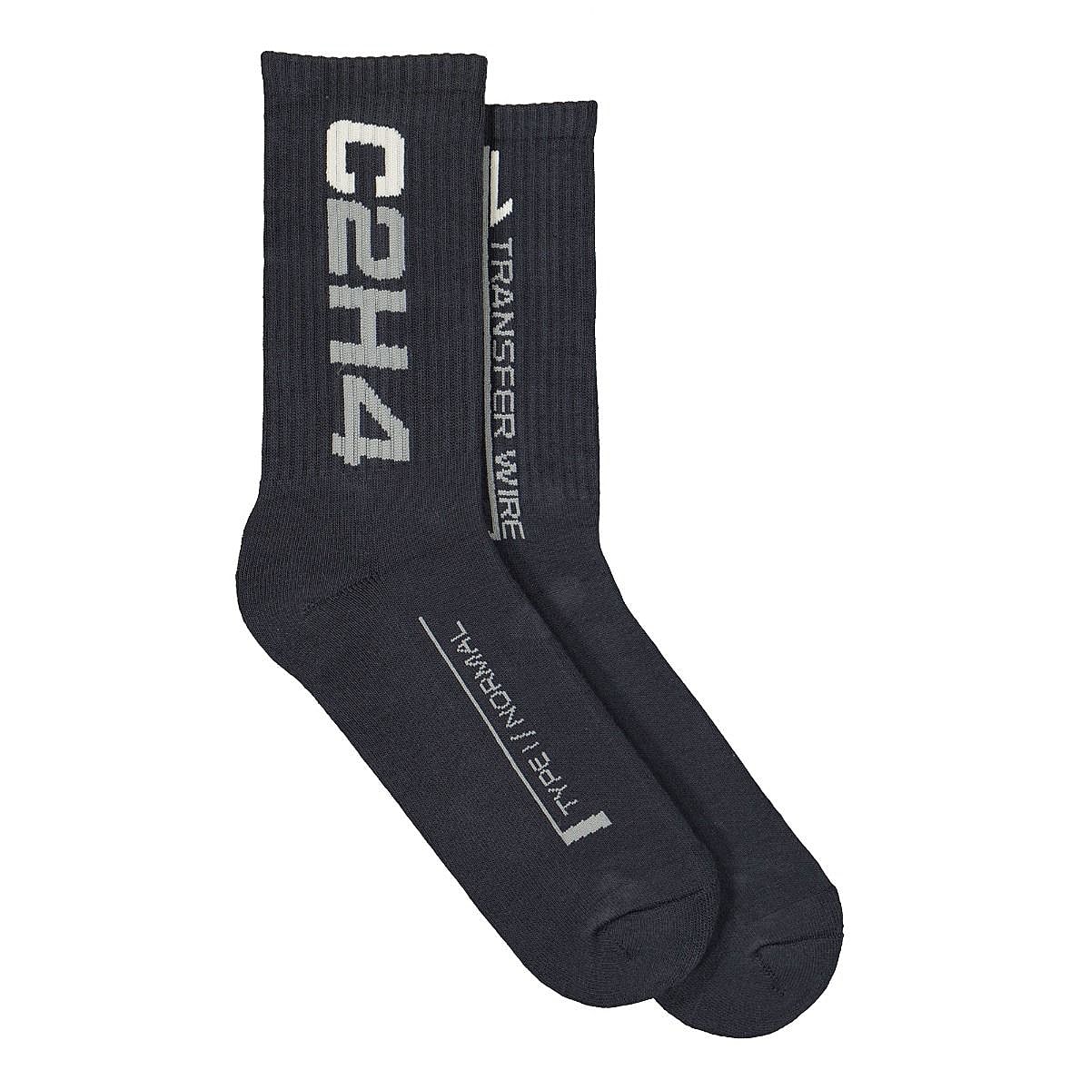 C2H4 logo sock Dark Gray Socks R000-096 | Overkill