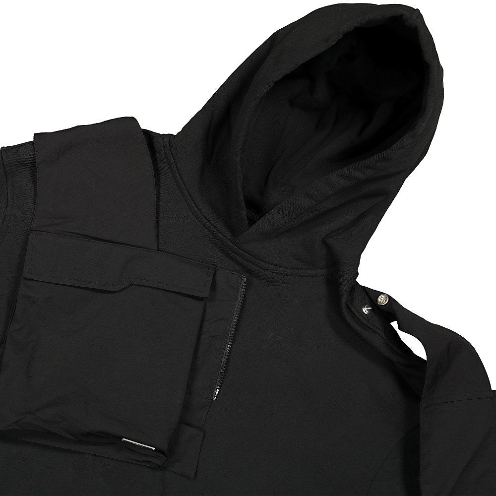 C2H4 trailblazer deconstructed layered hoodie Black Hoodies Close-up | Overkill