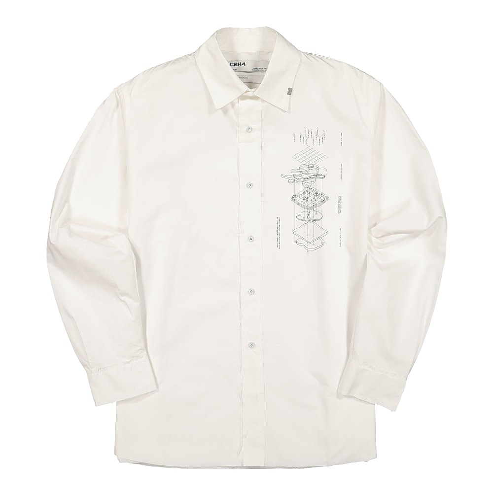 C2H4 matrix of consciousness printed shirt White Shirts R001-A021 | Overkill