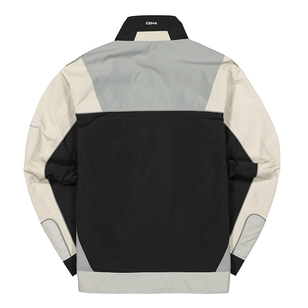 C2H4 interstellar liaison panelled zip-up windbreaker Vanward Black / Grey Windbreaker Material | Overkill