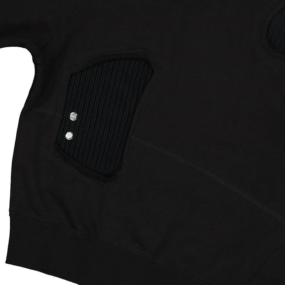 C2H4 distressed panelled crewneck Fuzzy Black Sweatshirts Detail view 1 | Overkill