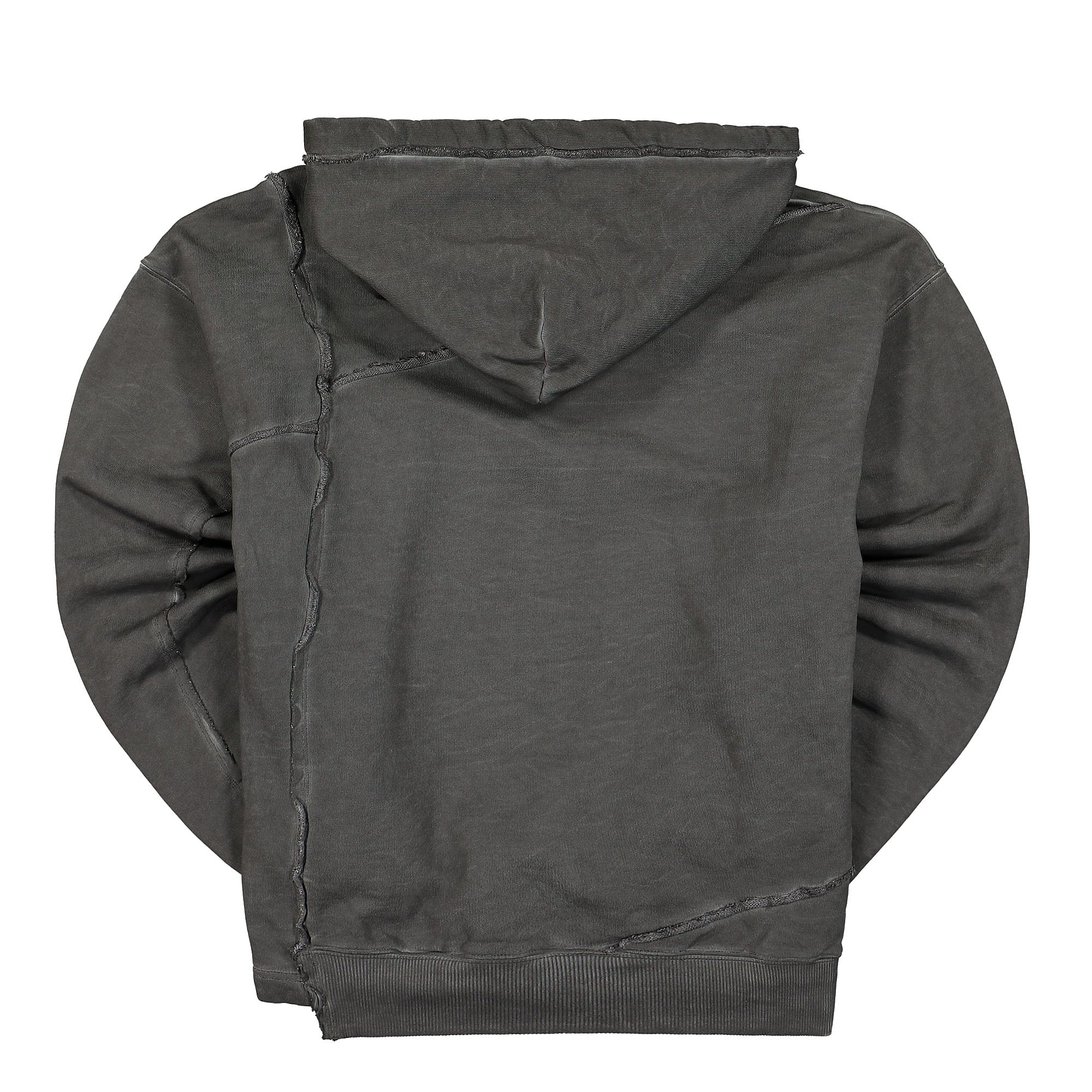 C2H4 cold-dye panelled distressed hoodie Dark Gray Hoodies Material | Overkill