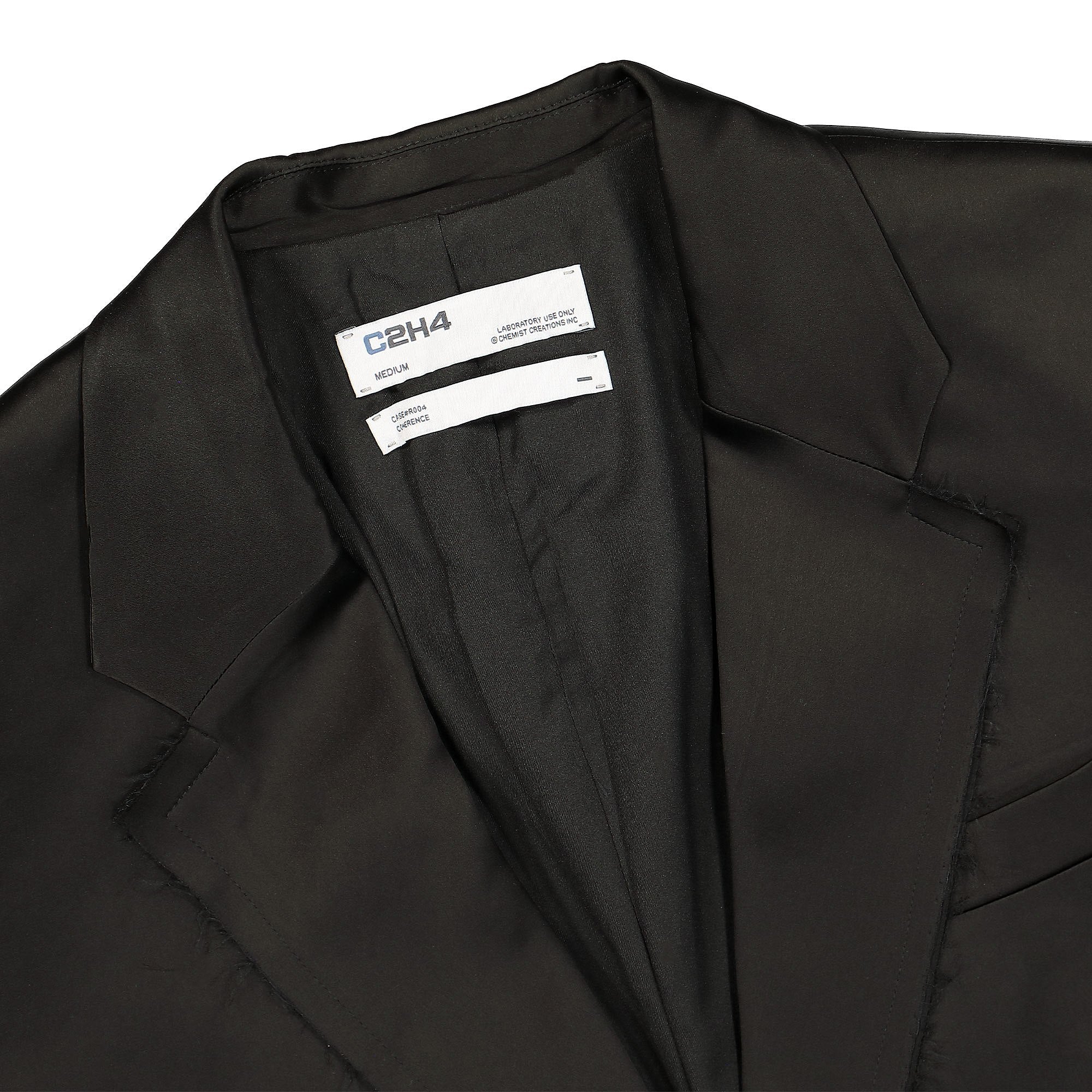 C2H4 inside-out panelled smoke tailored jacket Solemn Black Jackets Close-up | Overkill