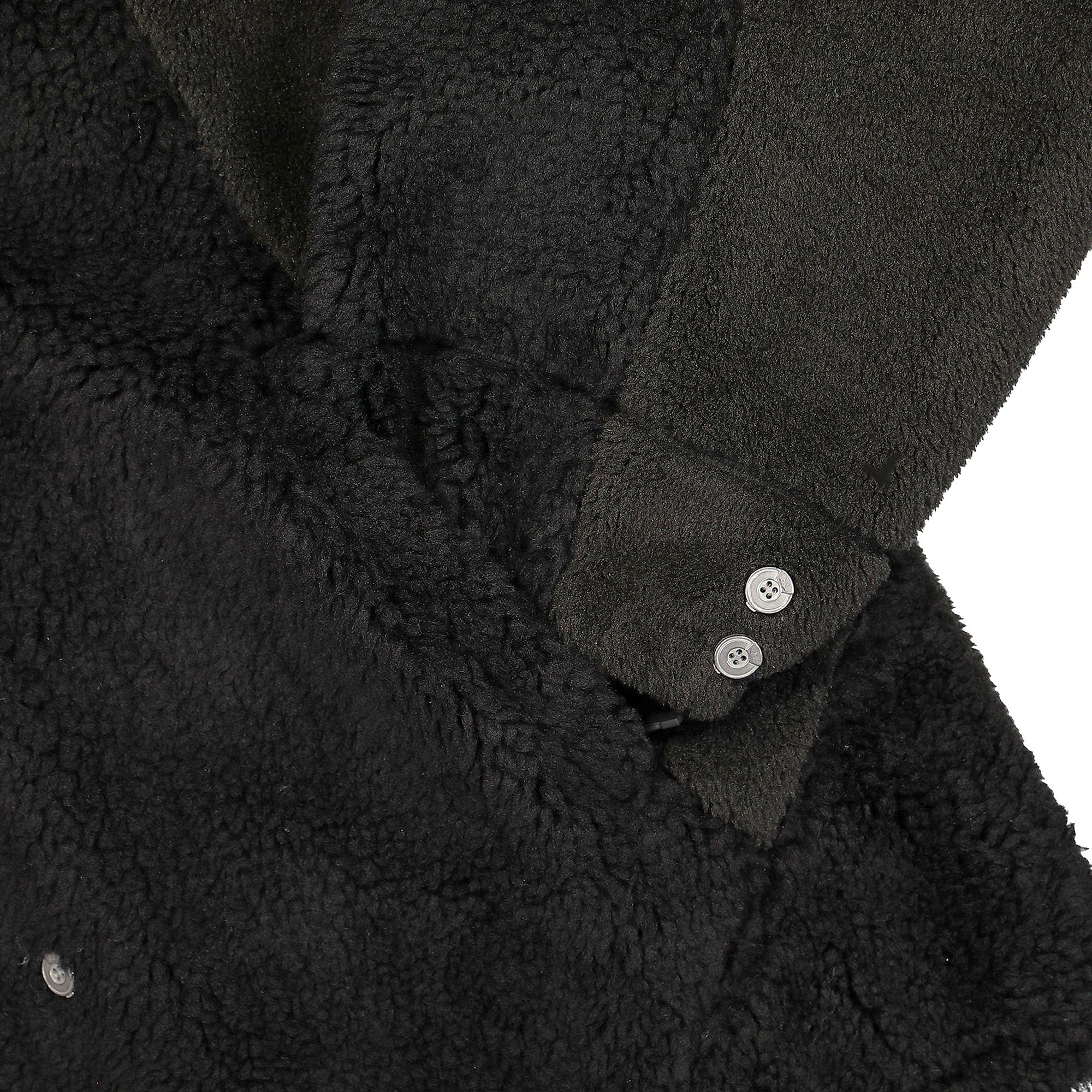 C2H4 arc panelled asteroid padded fleece coat Fuzzy Black Fleece Jackets Detailfoto | Overkill