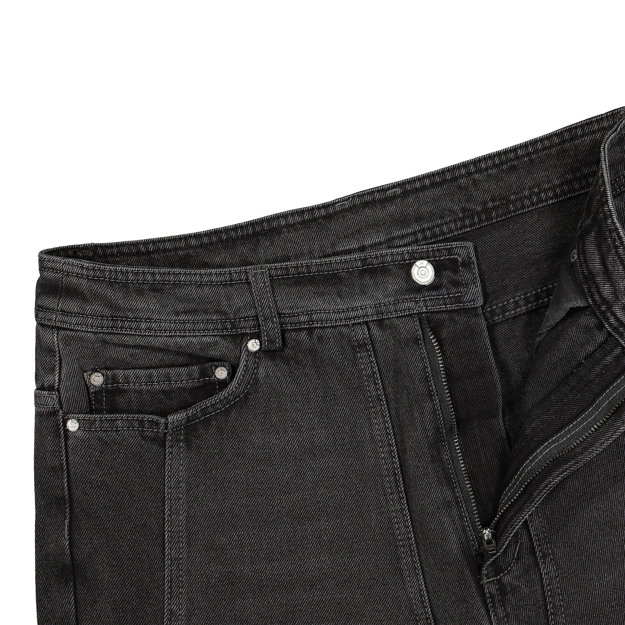 C2H4 layered flappy jeans Faded Black Jeans Detailfoto | Overkill